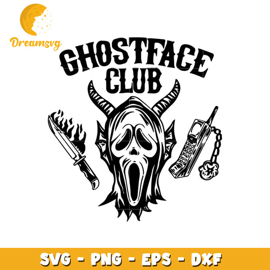 Ghost face club svg, ghost face svg, horror character svg