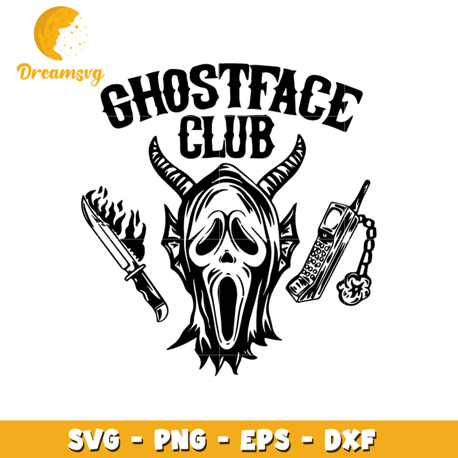 Ghost face club svg, ghost face svg, horror character svg