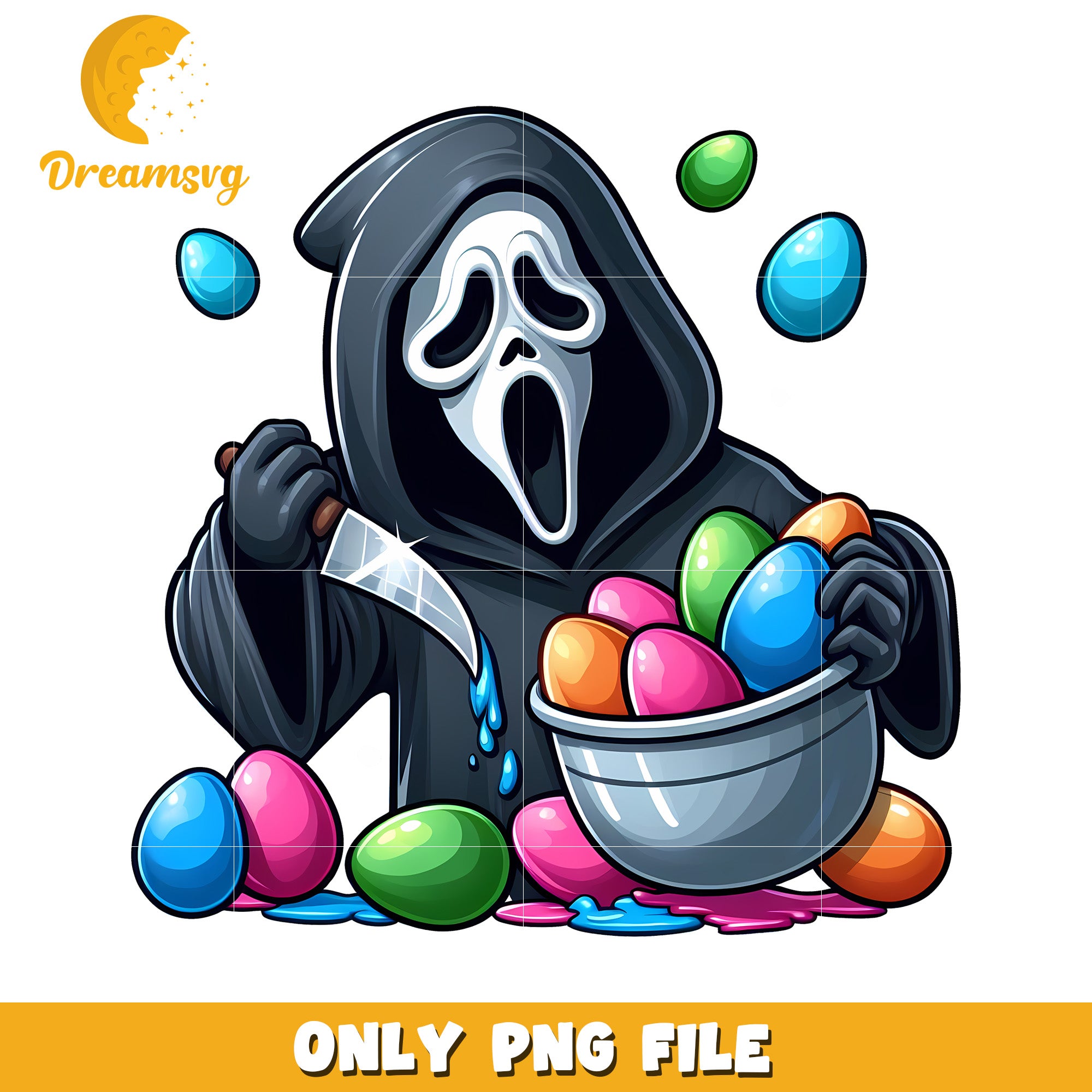 Ghost face easter eggs png, easter eggs png, horror character png