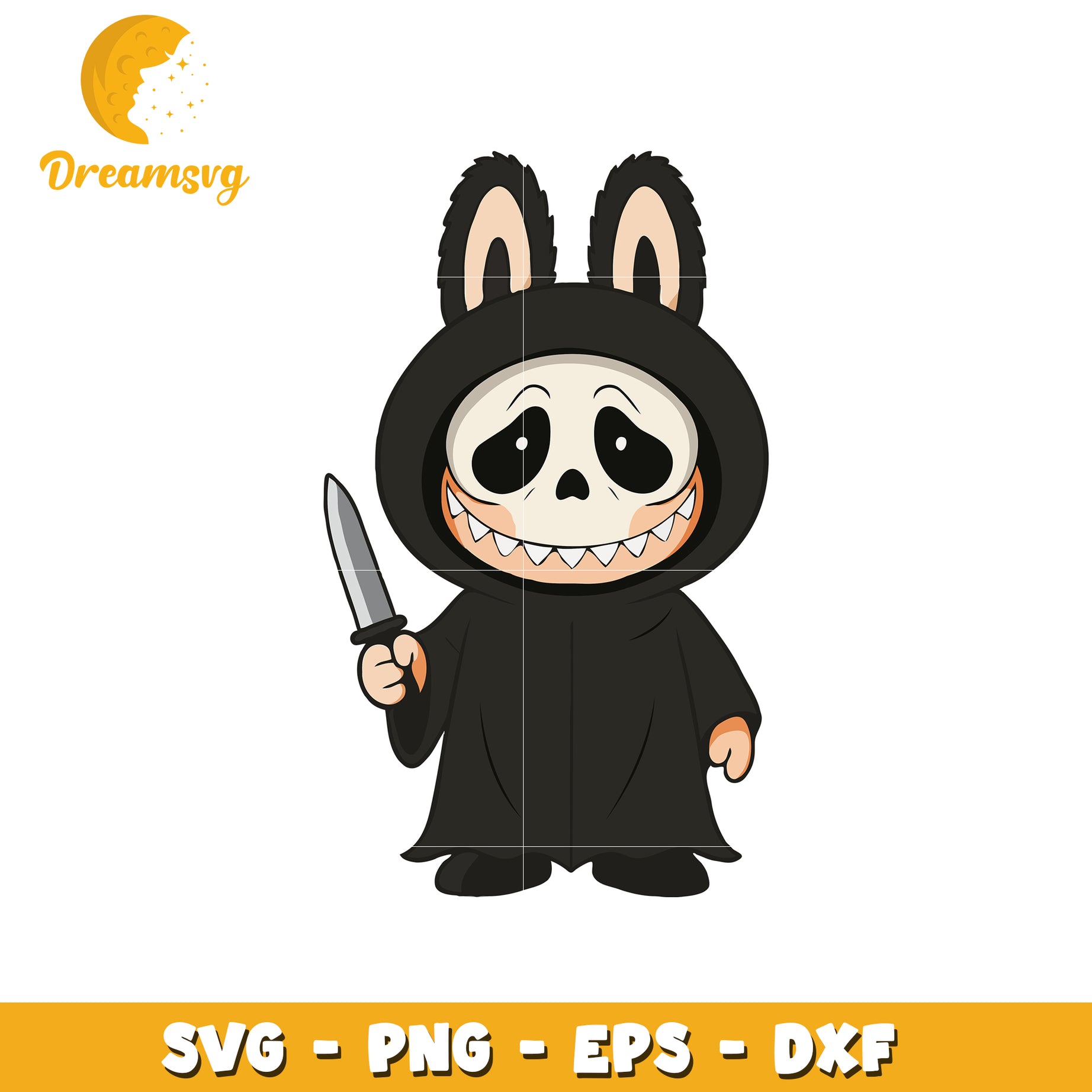 Ghost face labubu svg, labubu characters svg, labubu outfits svg