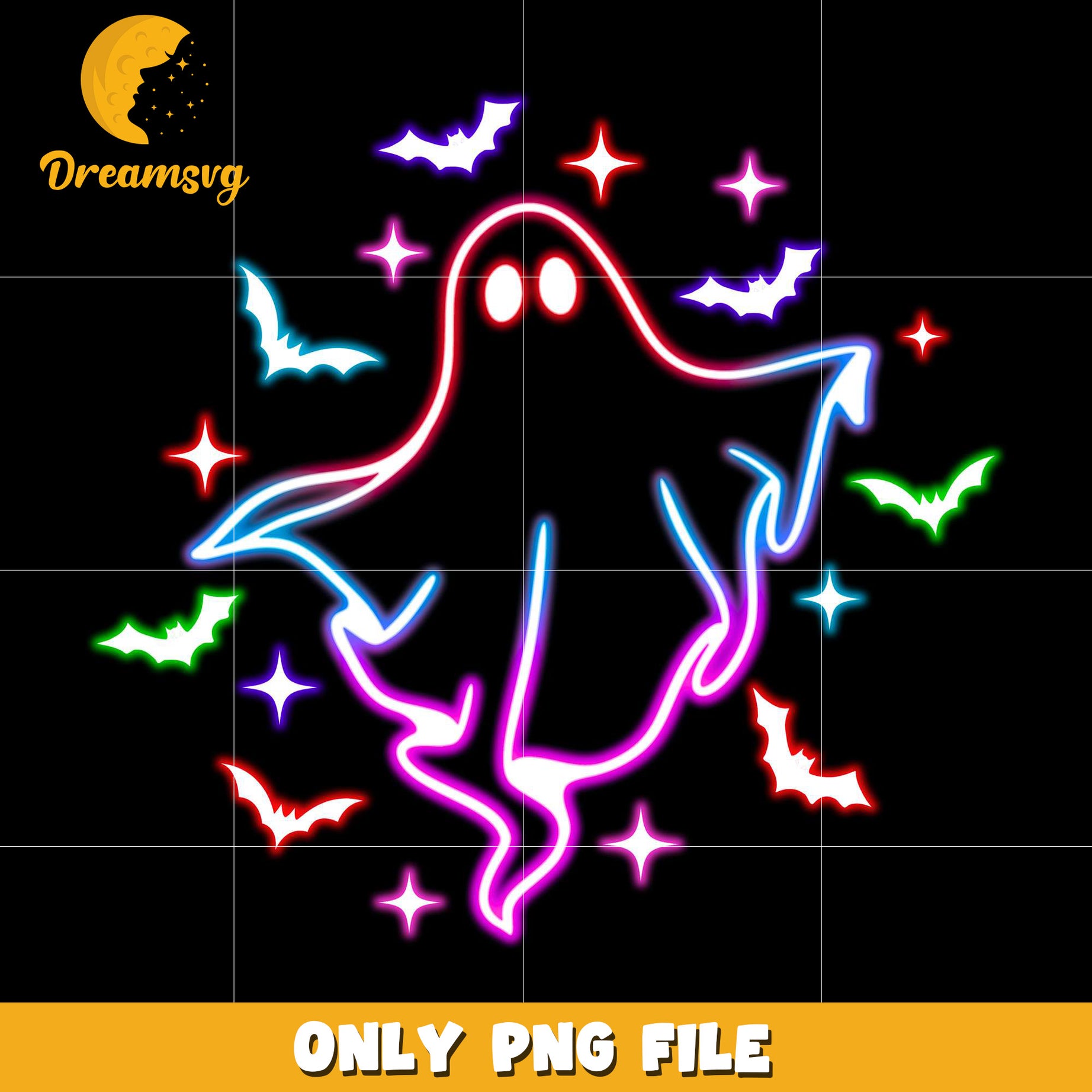 Ghoul and bat neon png, halloween characters​ png, halloween design png