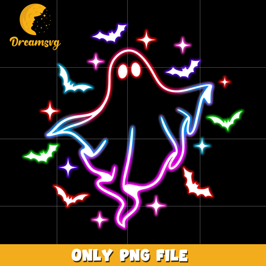 Ghoul and bat neon png, halloween characters​ png, halloween design png