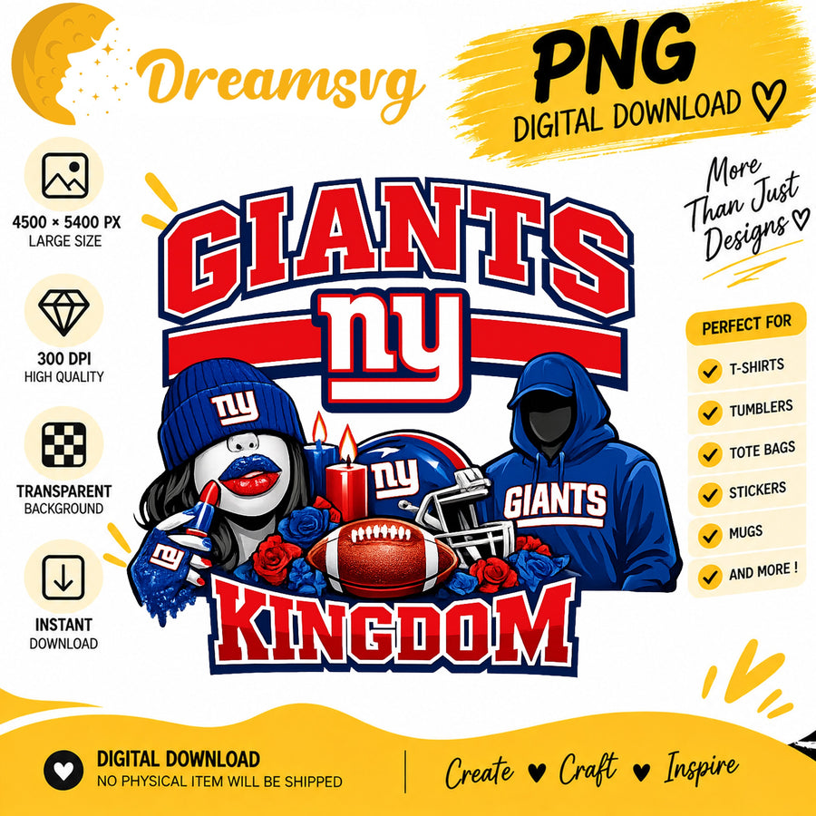 Giants Kingdom PNG, New York Football Fan Sublimation