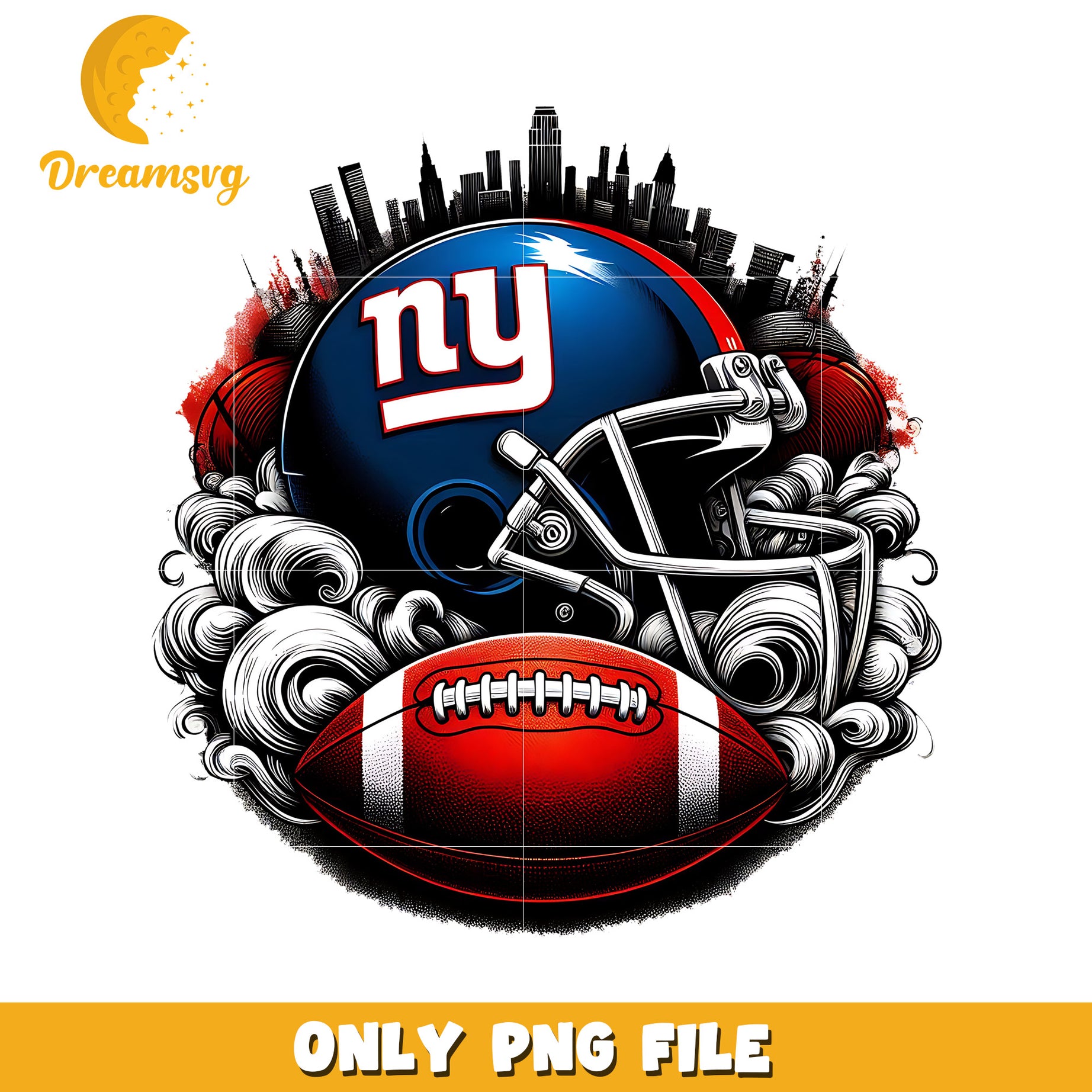 Giants helmet and ball png, nfl mvp png, nfl helmet png