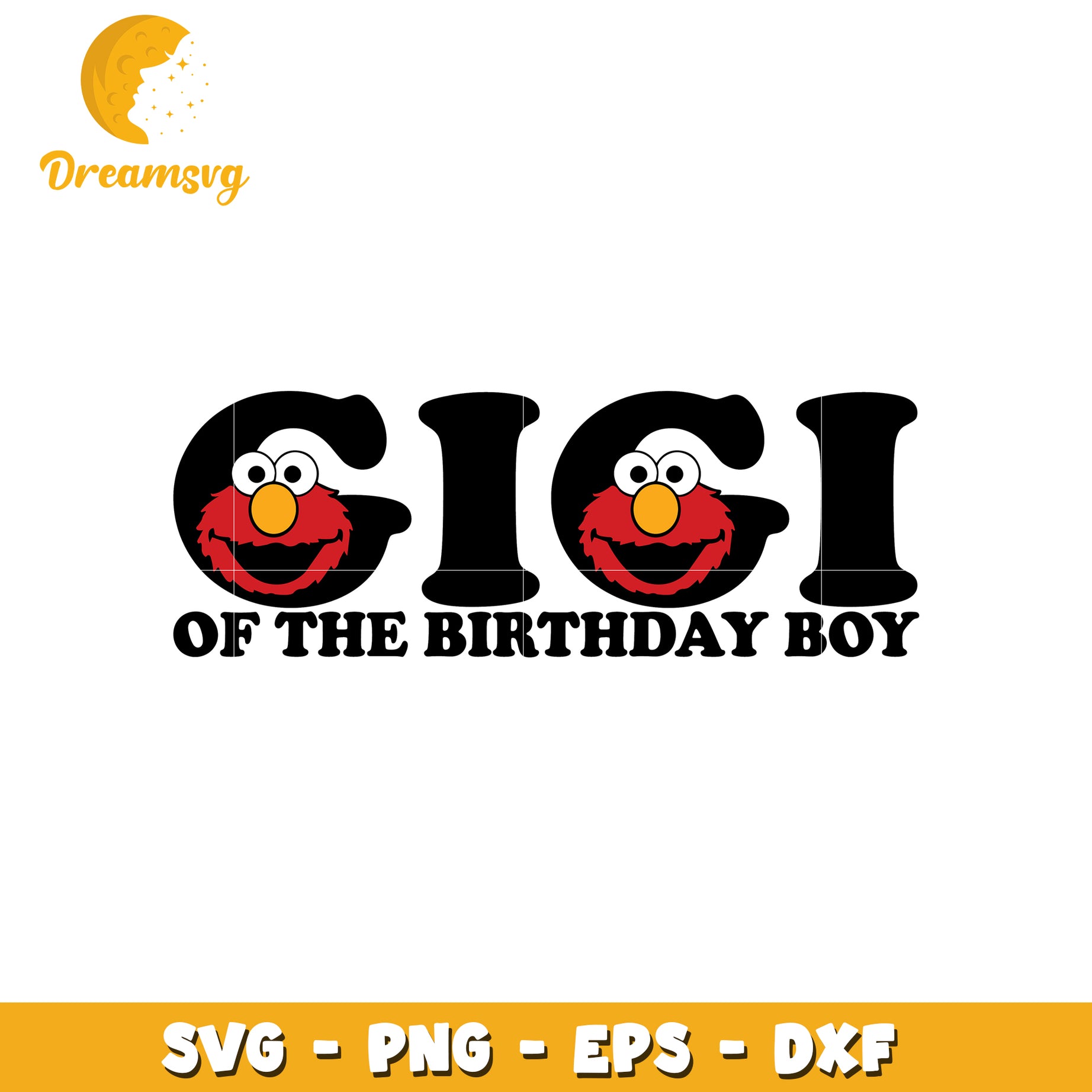 Gigi Birthday Boy Elmo SVG PNG EPS DXF