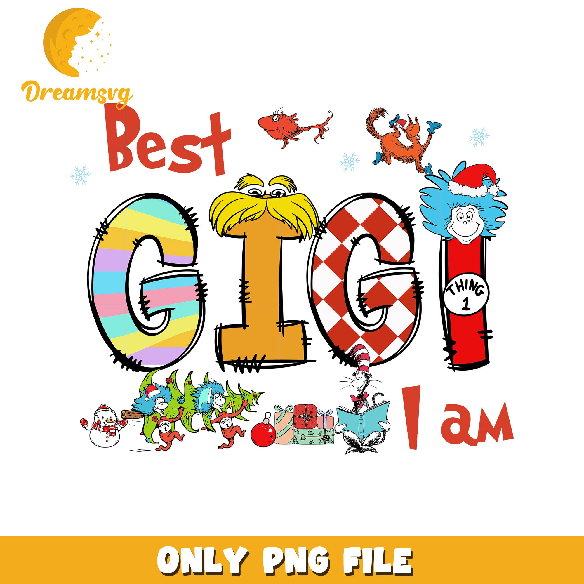 Gigi Christmas Grinch PNG Design