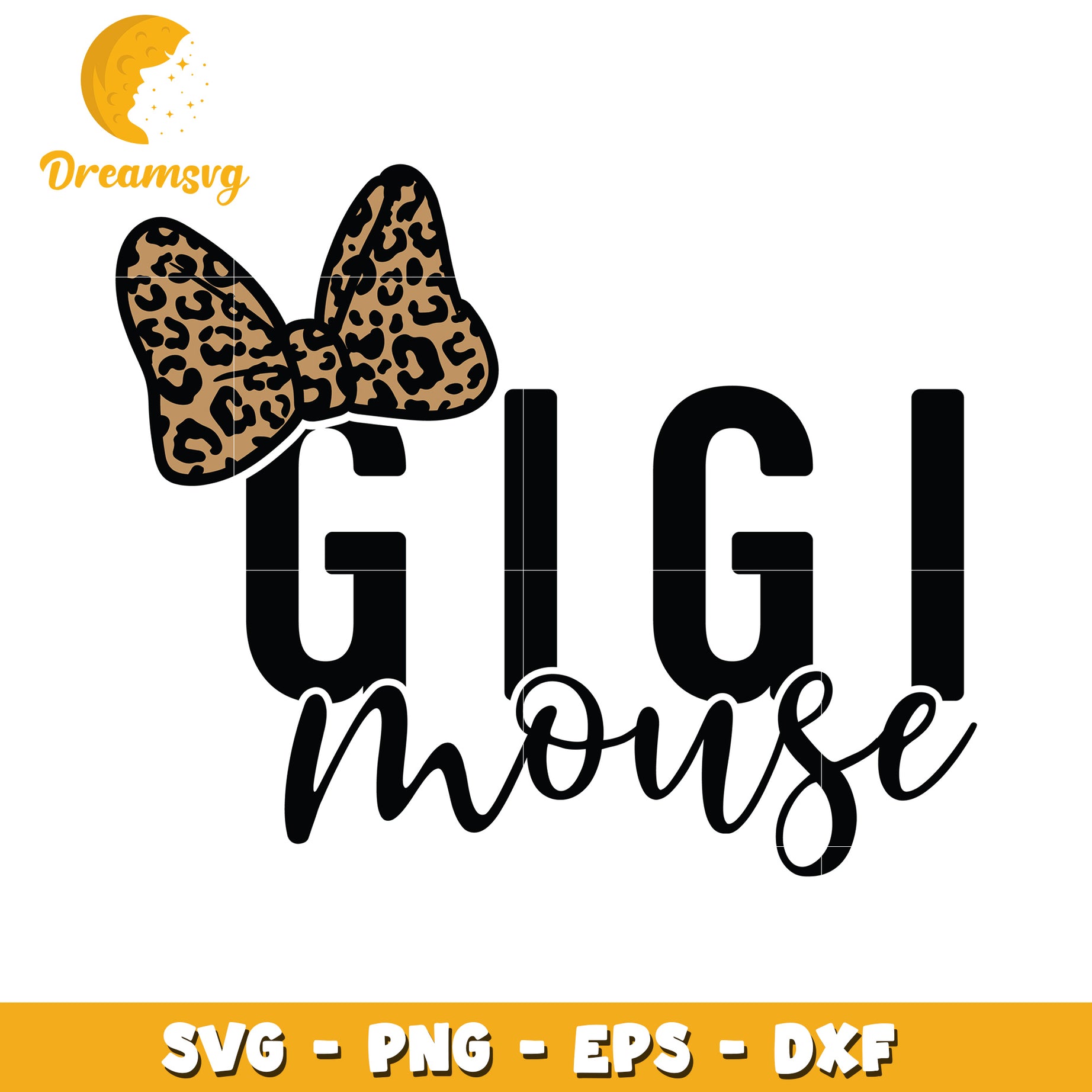 Gigi Mouse SVG Cut File Leopard Bow