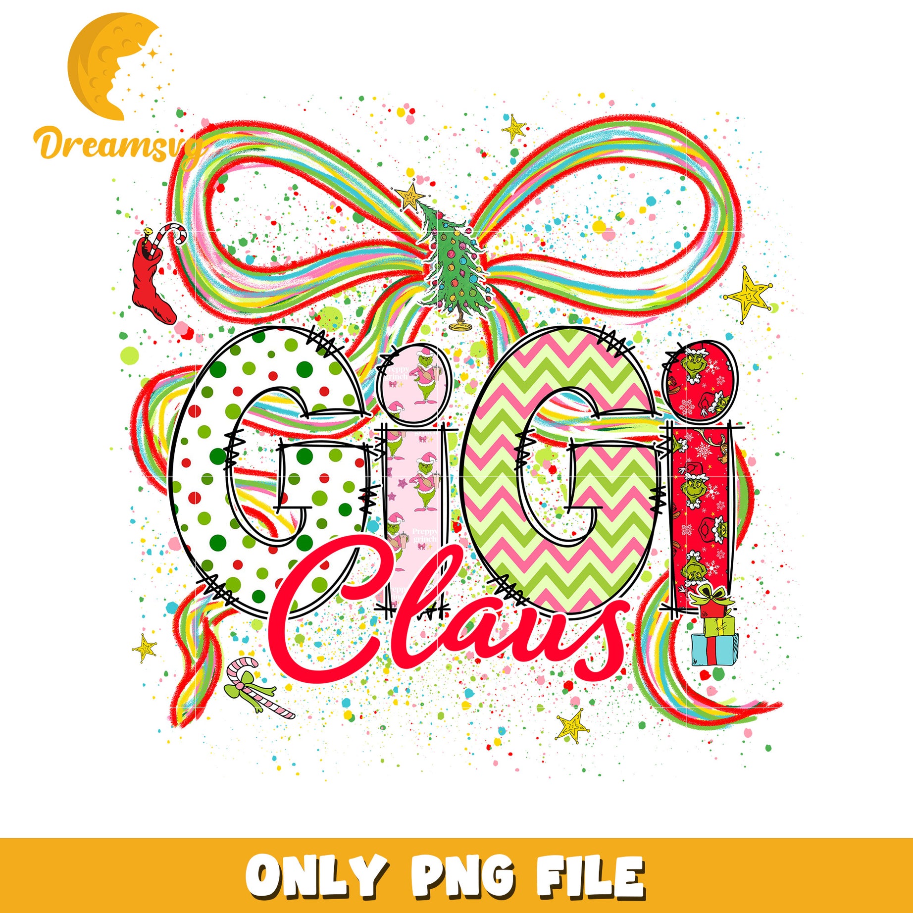 Gigi bowtie png, christmas lights​ png, christmas music​ png