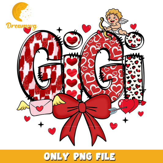 Gigi valentine font cupid png, valentine font png, cupid png