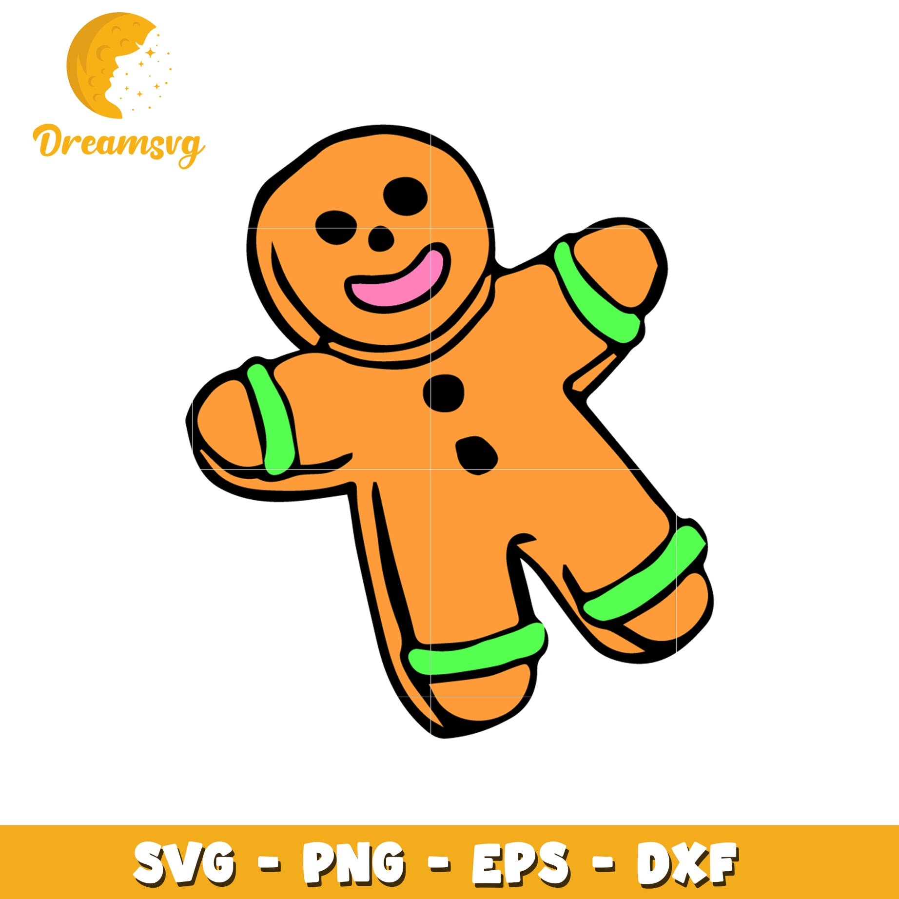 Gingerbread Man SVG PNG EPS DXF Cut File