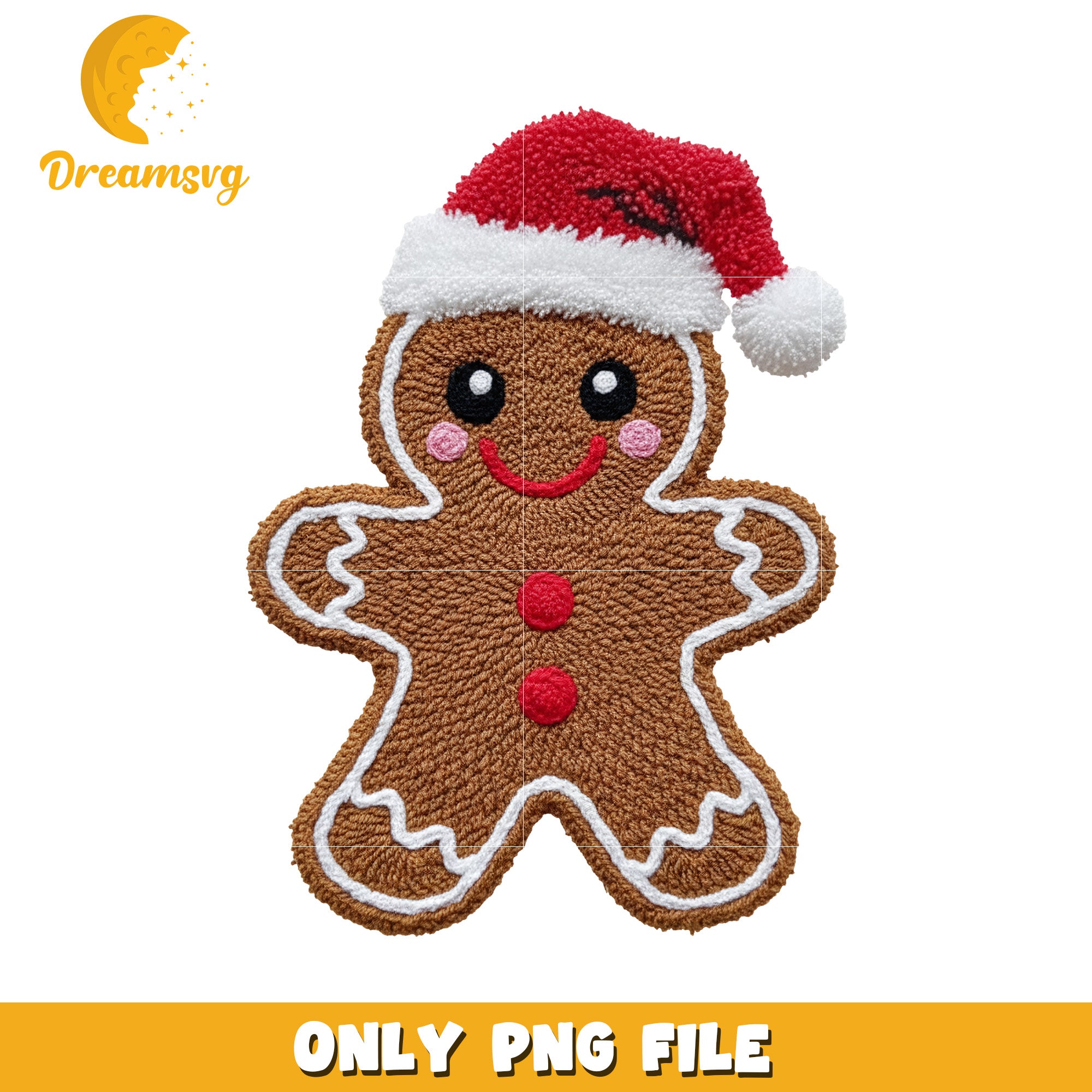 Ginger cookie christmas png, christmas cookies​​​ png, yarn art png