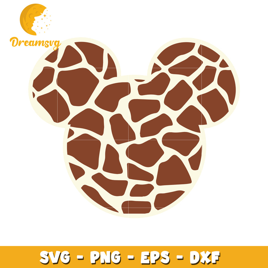 Giraffe Mickey Mouse SVG PNG EPS DXF