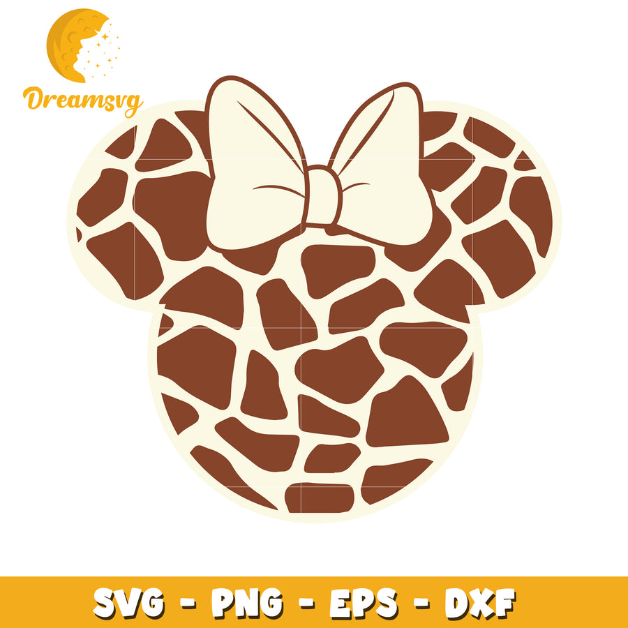 Giraffe Minnie Mouse Ears SVG PNG EPS DXF
