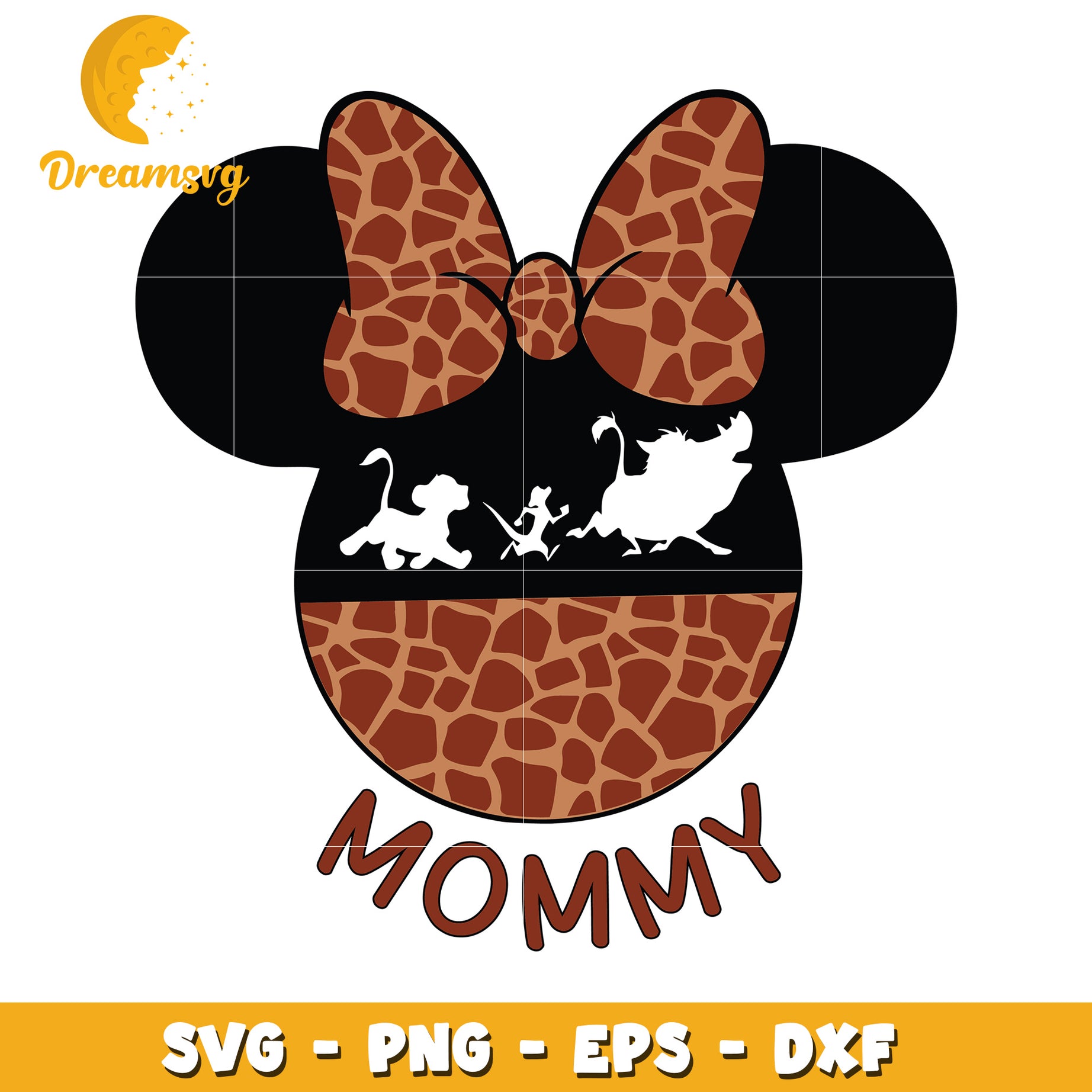 Giraffe Mommy Mickey Ears SVG PNG EPS DXF