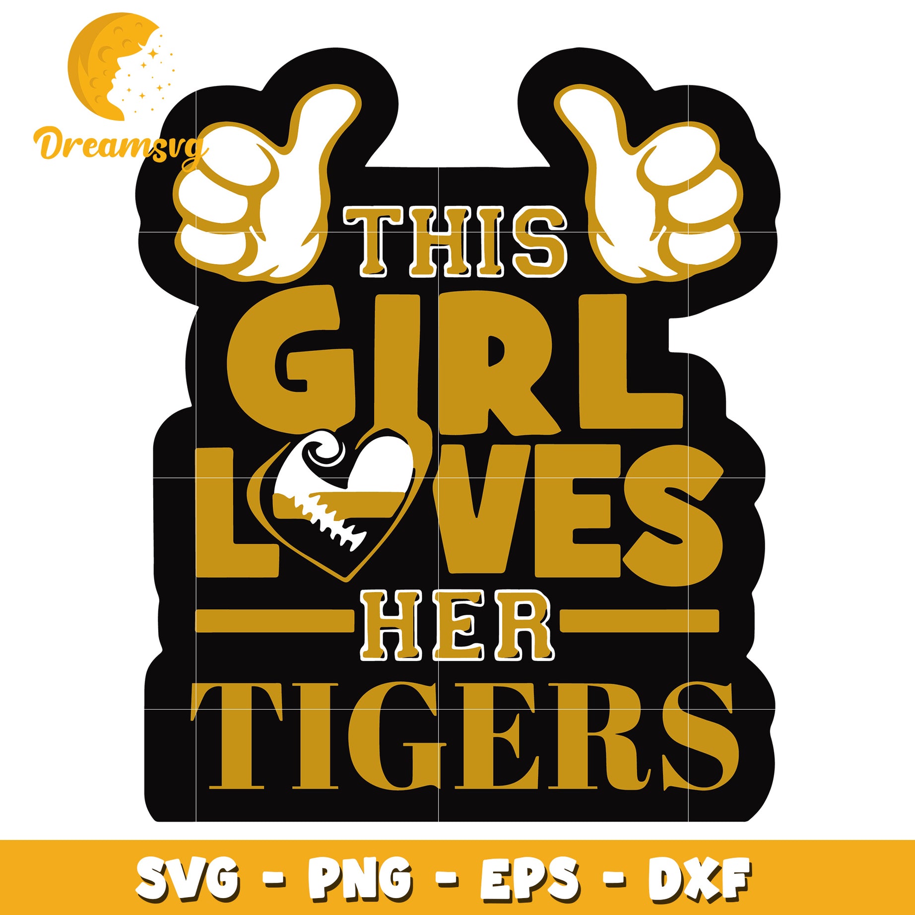 Girl Loves Her Tigers SVG PNG EPS DXF