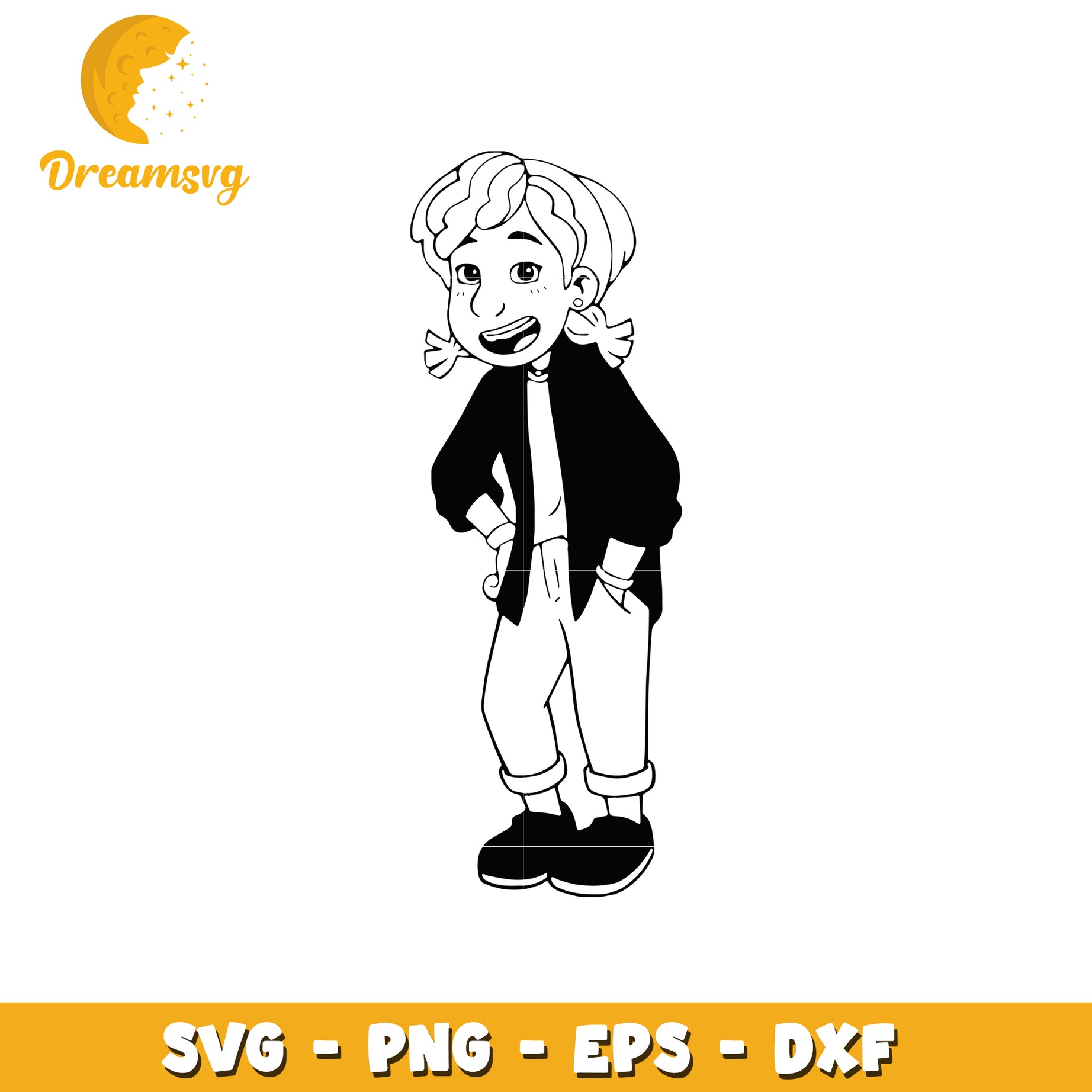 Girl SVG Cut File PNG EPS DXF Instant Download