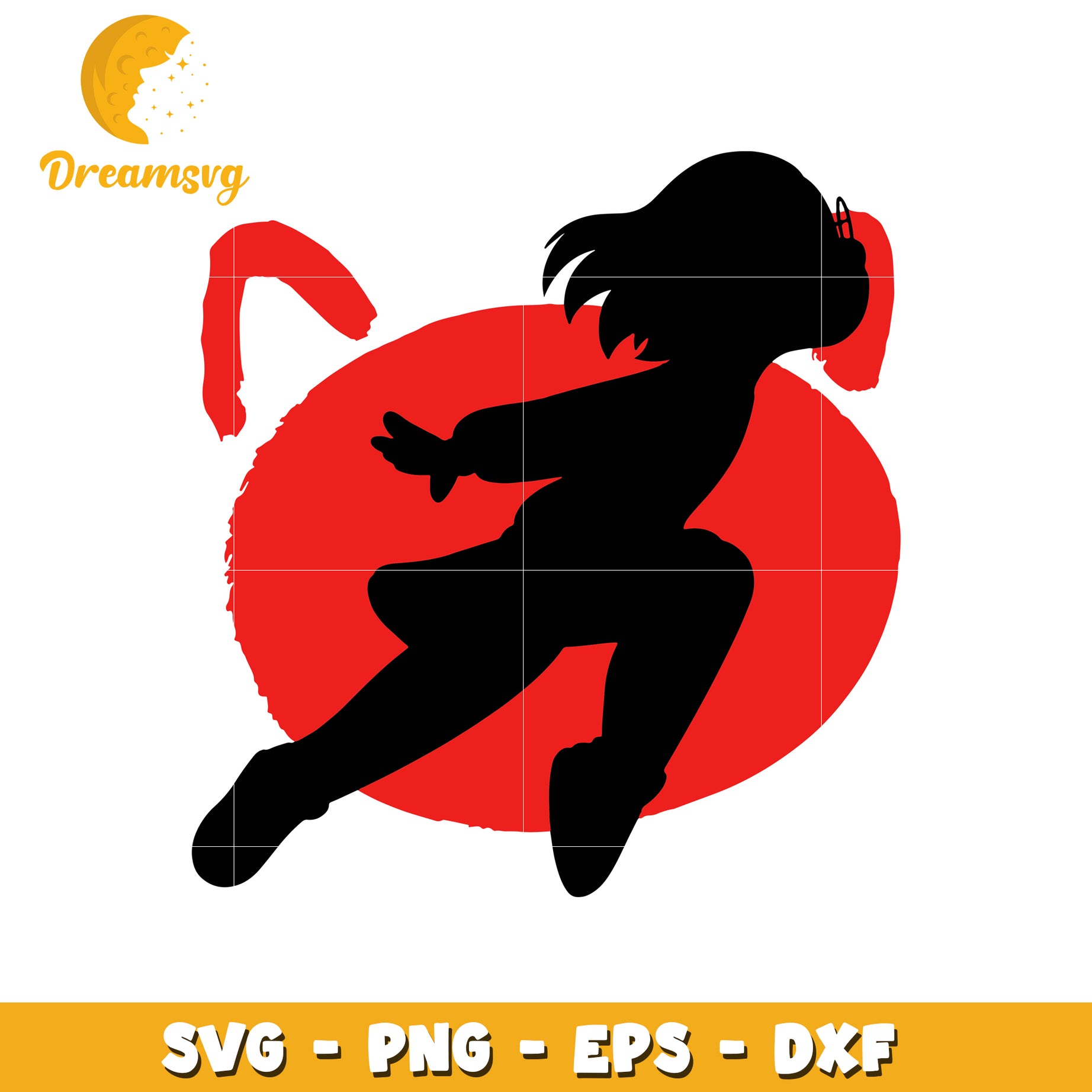 Girl Silhouette SVG PNG EPS DXF Cut File