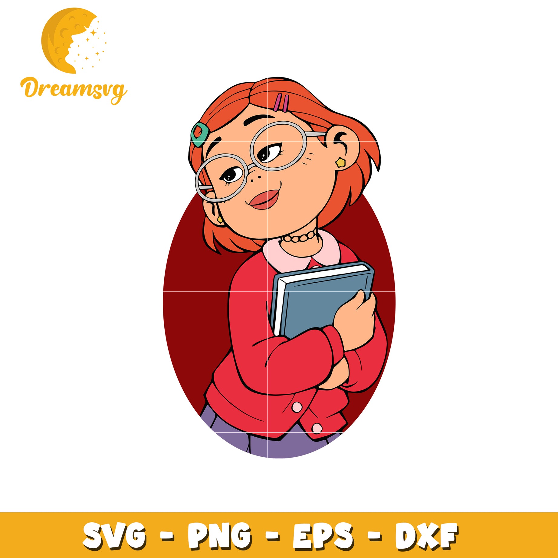 Girl Student SVG PNG EPS DXF Cut File