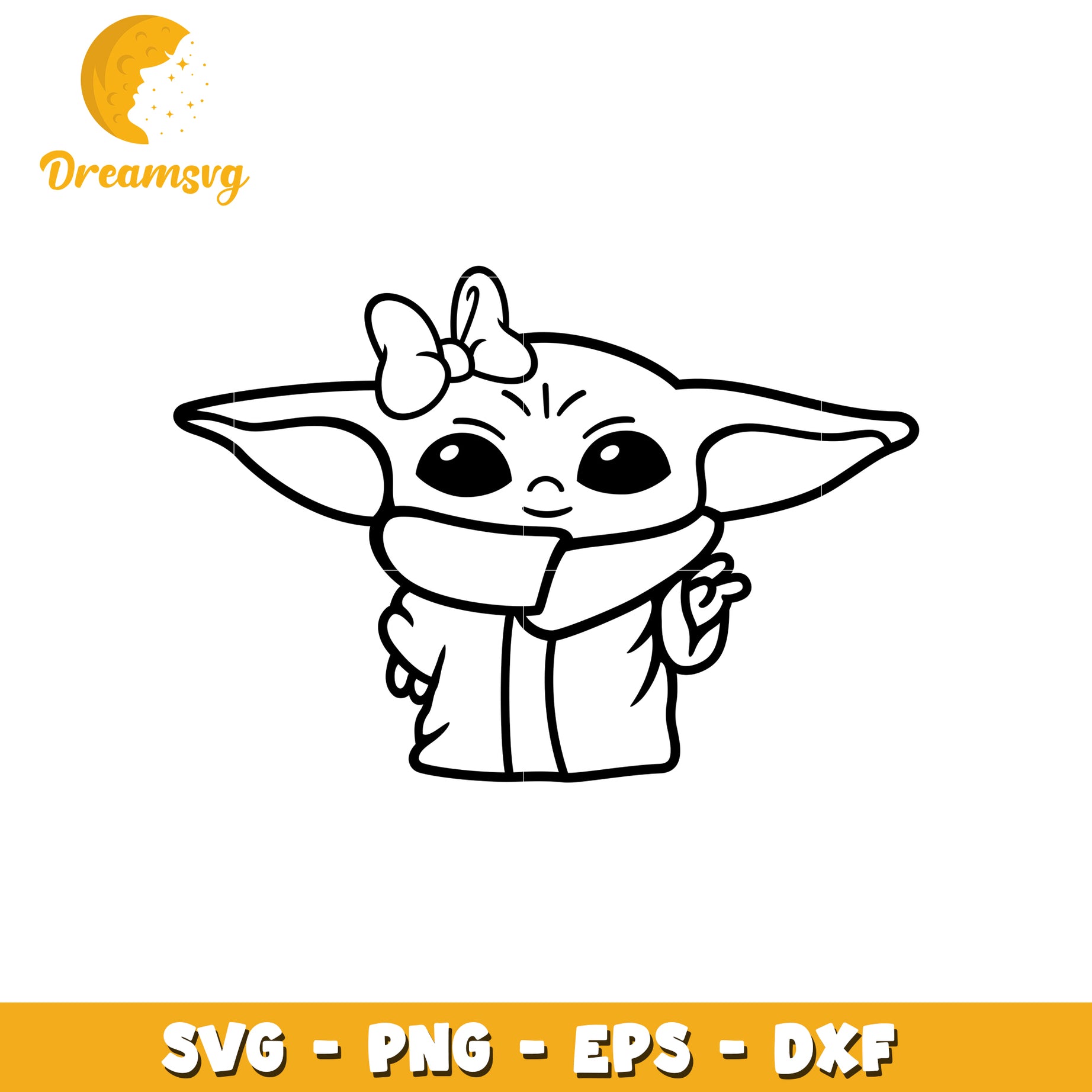 Girl Yoda SVG PNG EPS DXF Cut File