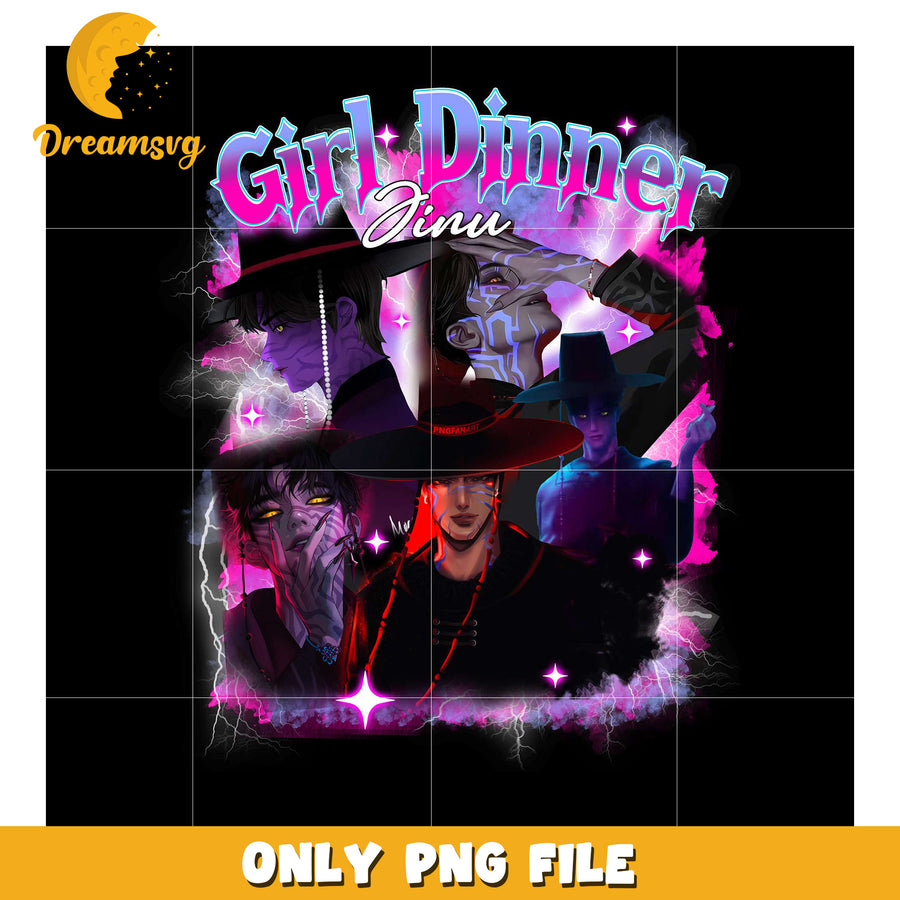 Girl dinner png, korean anime​ png, hip hop band png