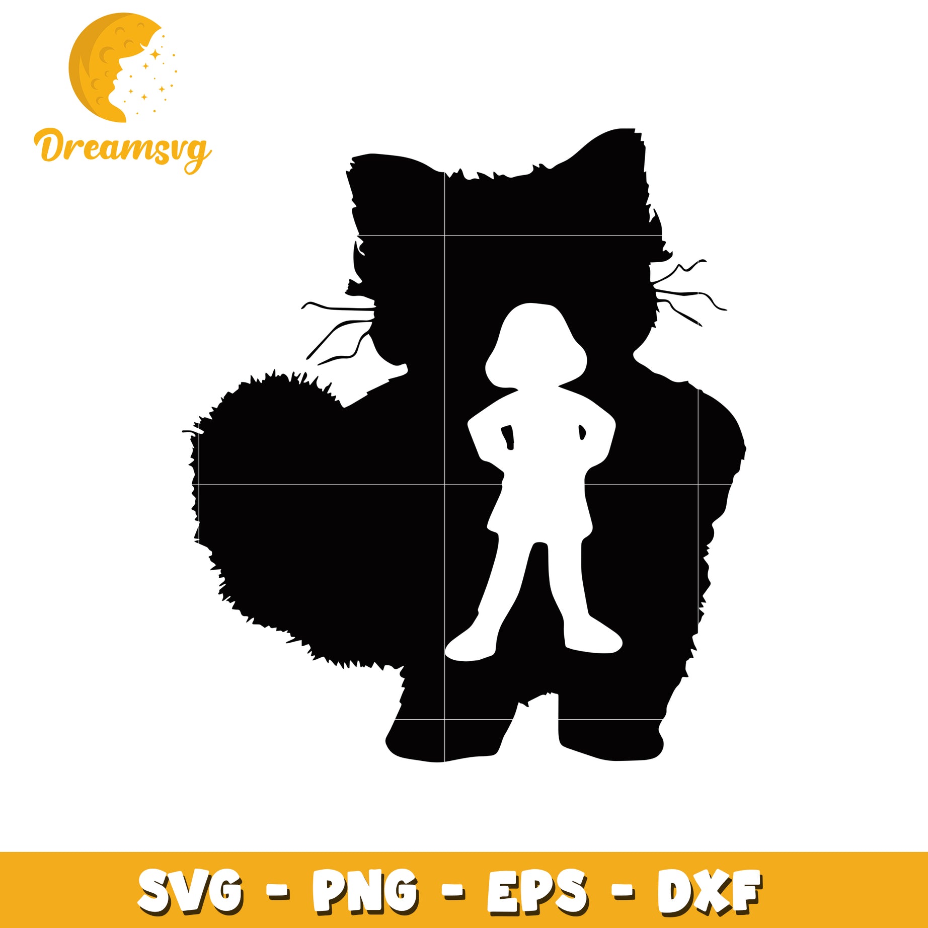 Girl in Cat Silhouette SVG Cut File