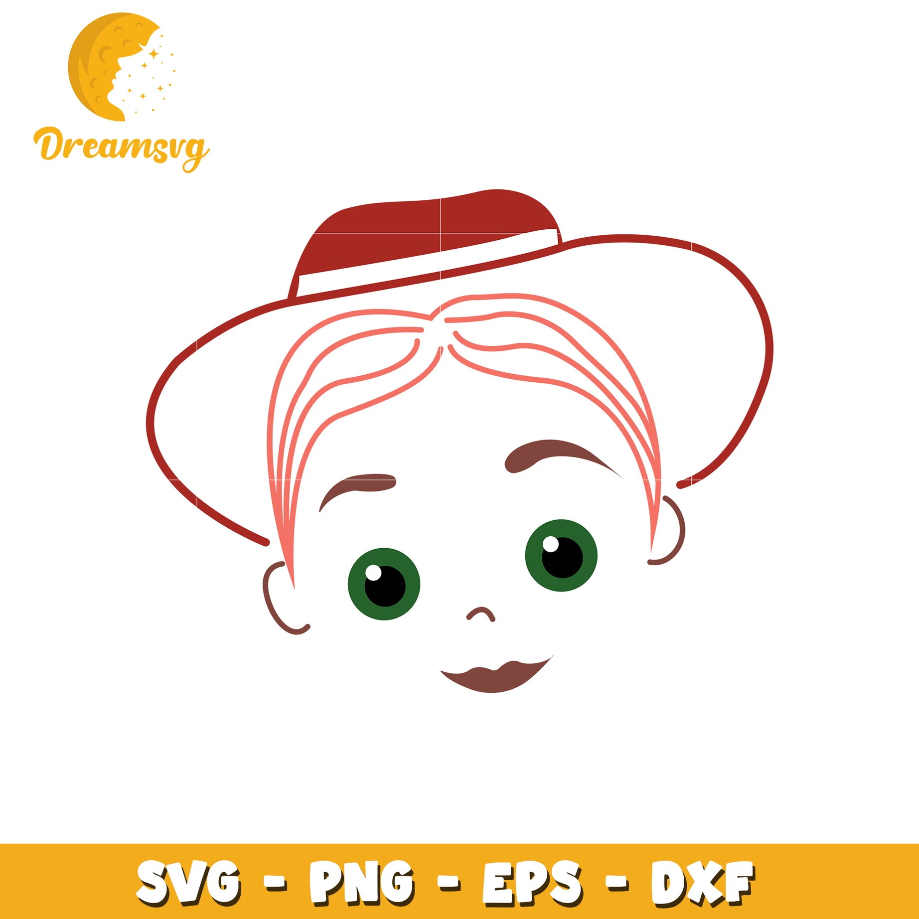 Girl in Hat SVG PNG EPS DXF Cut File