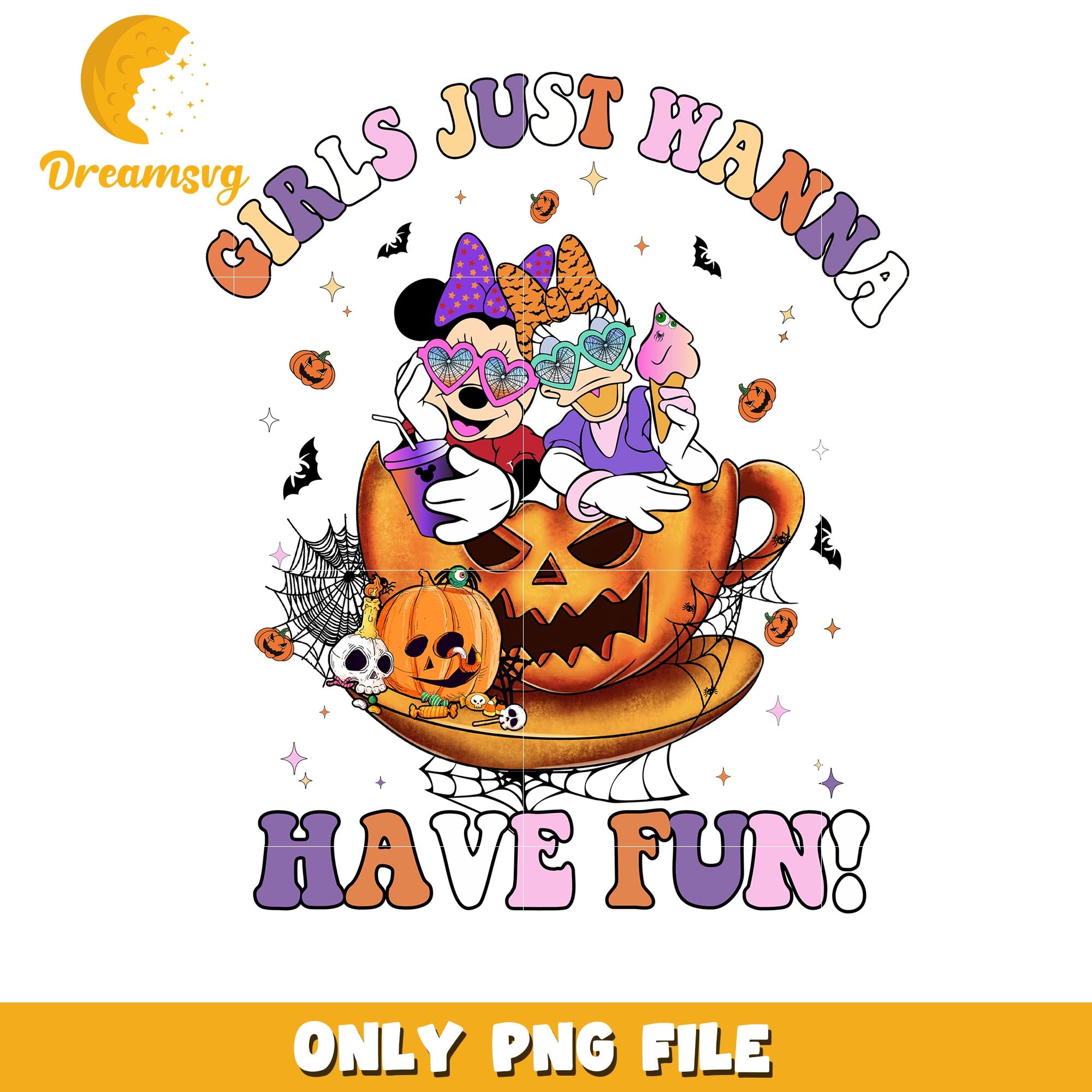 Girls just wanna have fun png, Disney world halloween vibes png