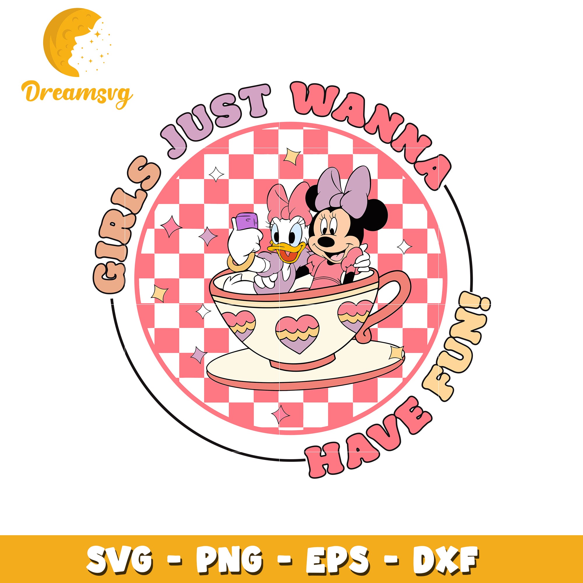 Girls just wanna have fun svg, disney movies svg, cute characters svg
