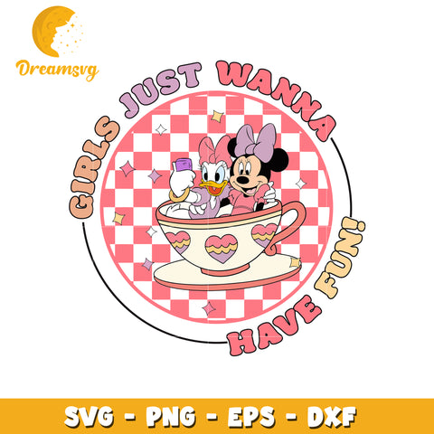 Girls just wanna have fun svg, disney movies svg, cute characters svg