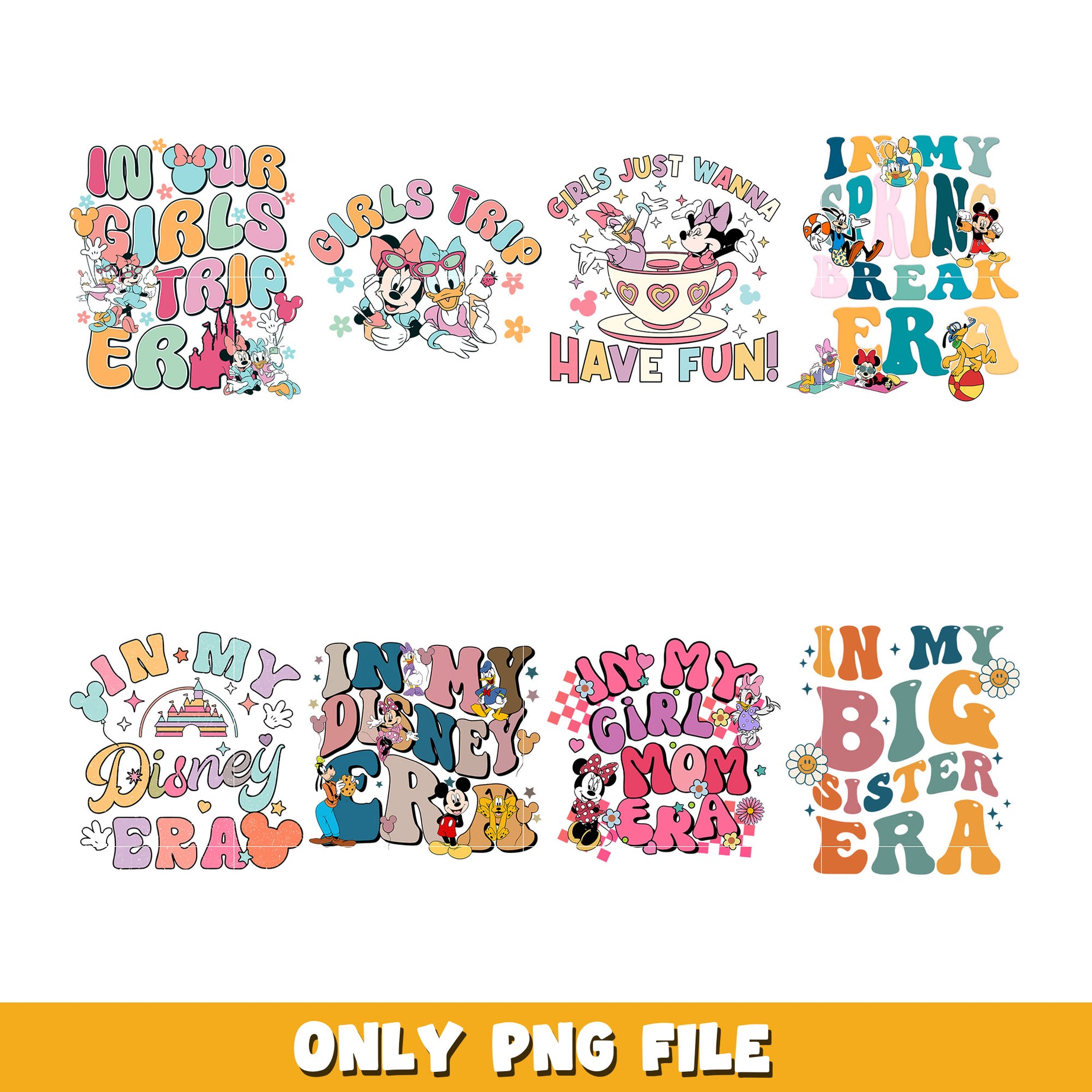 Minnie Mickey and friends bundle png, Disney cartoon png, Digital download 