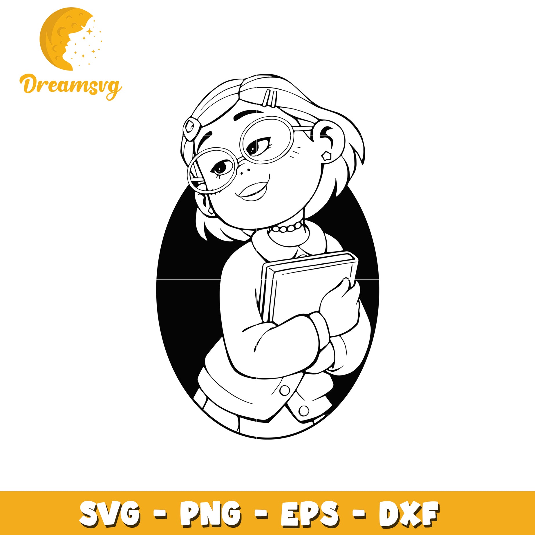 Girl with Book SVG Cut File