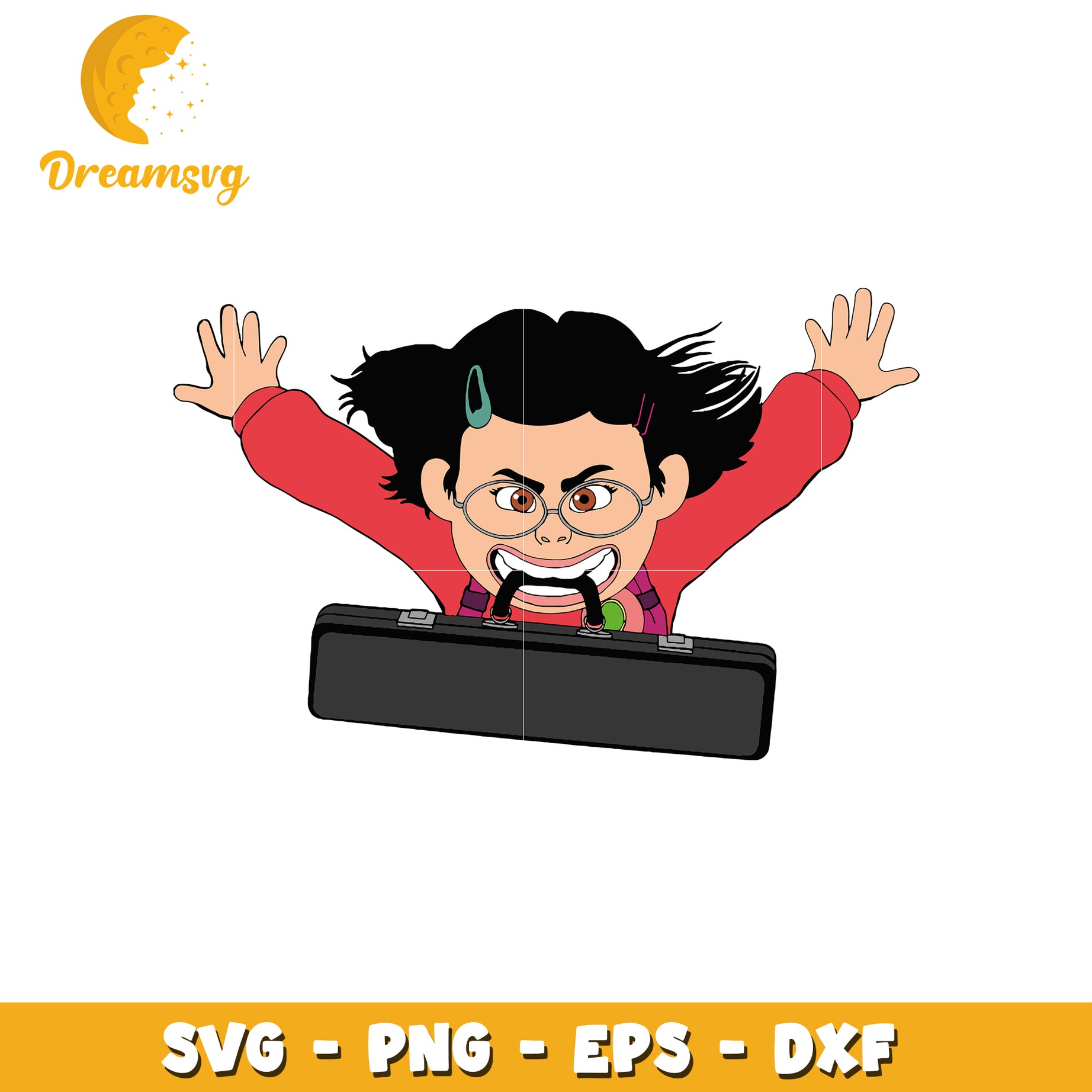 Girl with Briefcase SVG PNG EPS DXF