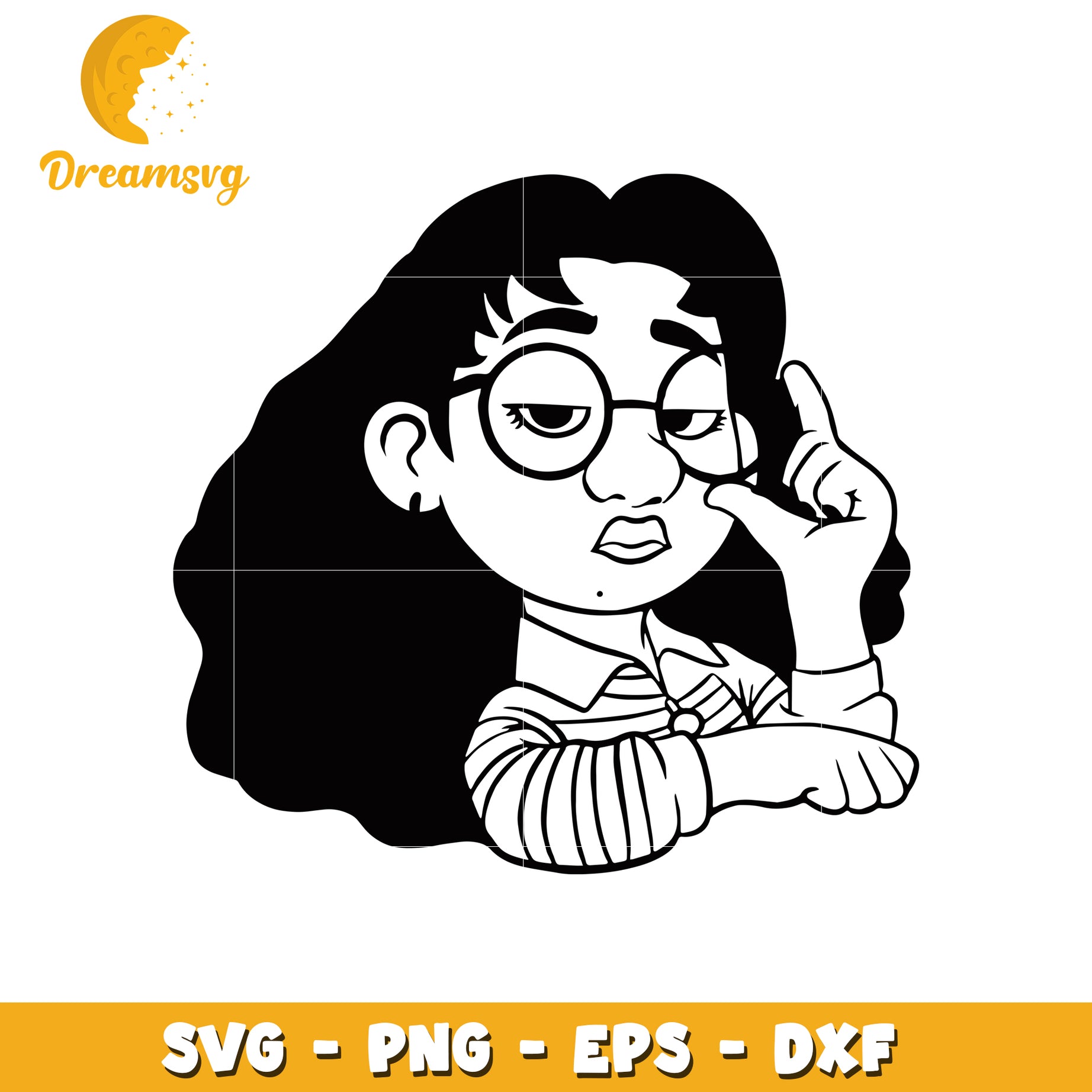 Girl with Glasses SVG PNG EPS DXF Cut File