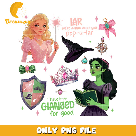 Glinda And Elphaba Changed For Good png, wicked characters png, wicked new season png