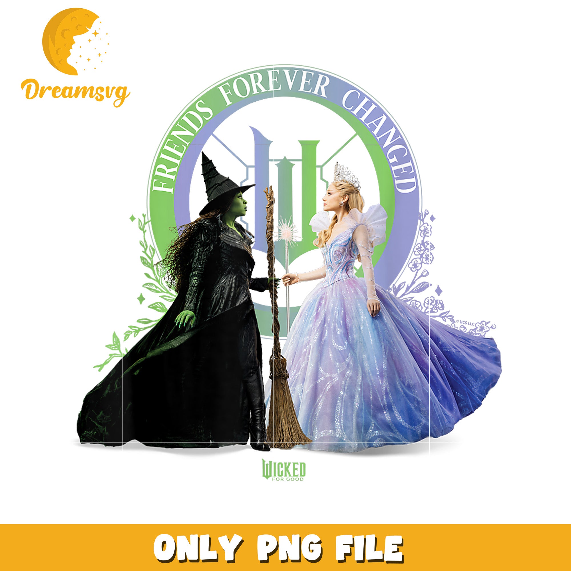 Glinda and Elphaba Friends Forever Changed png, wicked​ elphaba png, wicked​ glinda png