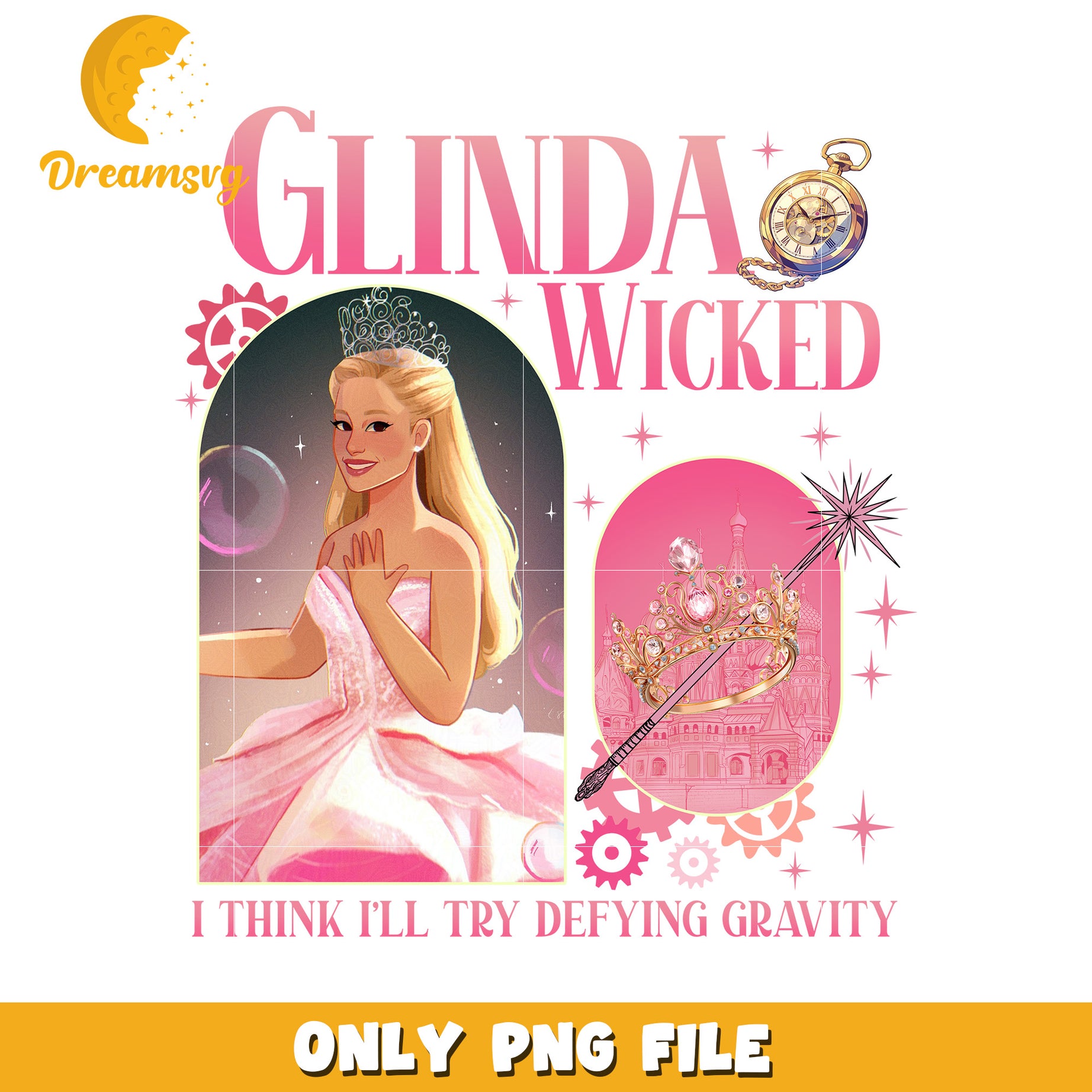 Glinda wicked I think I'll try defying gravity png, wicked png