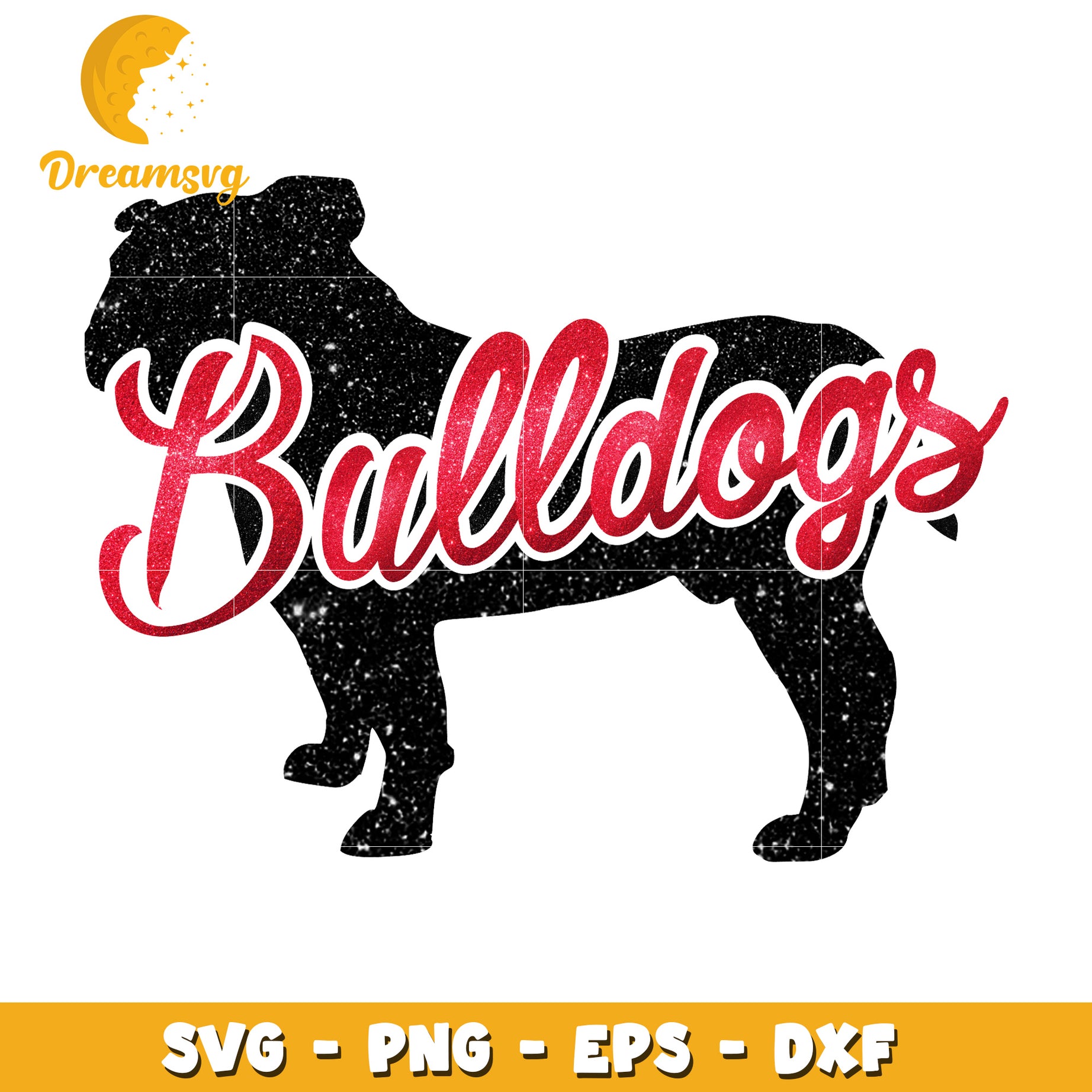 Glitter Bulldog SVG Cut File