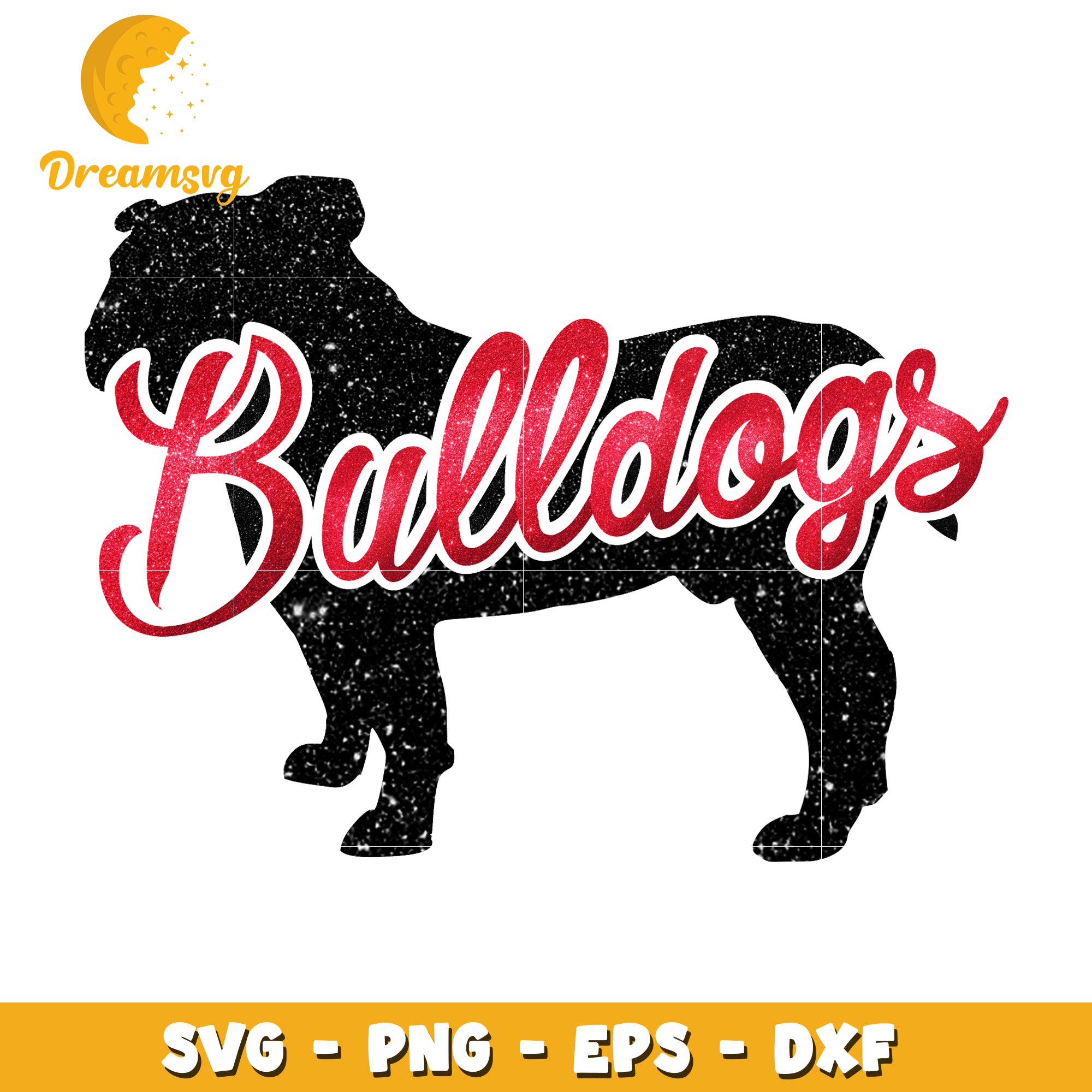 Glitter Bulldog SVG Cut File