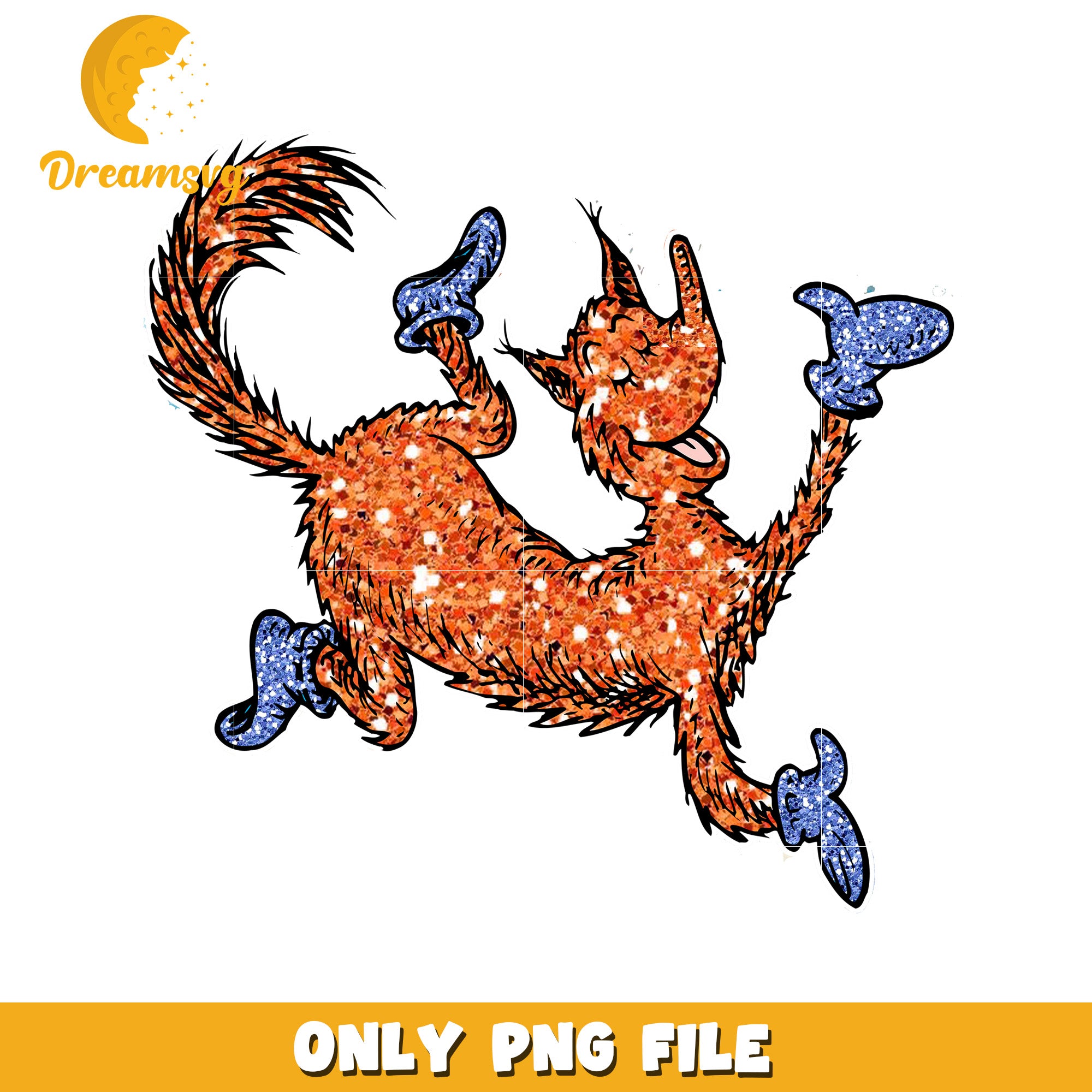 Glitter Cat PNG Sublimation Design