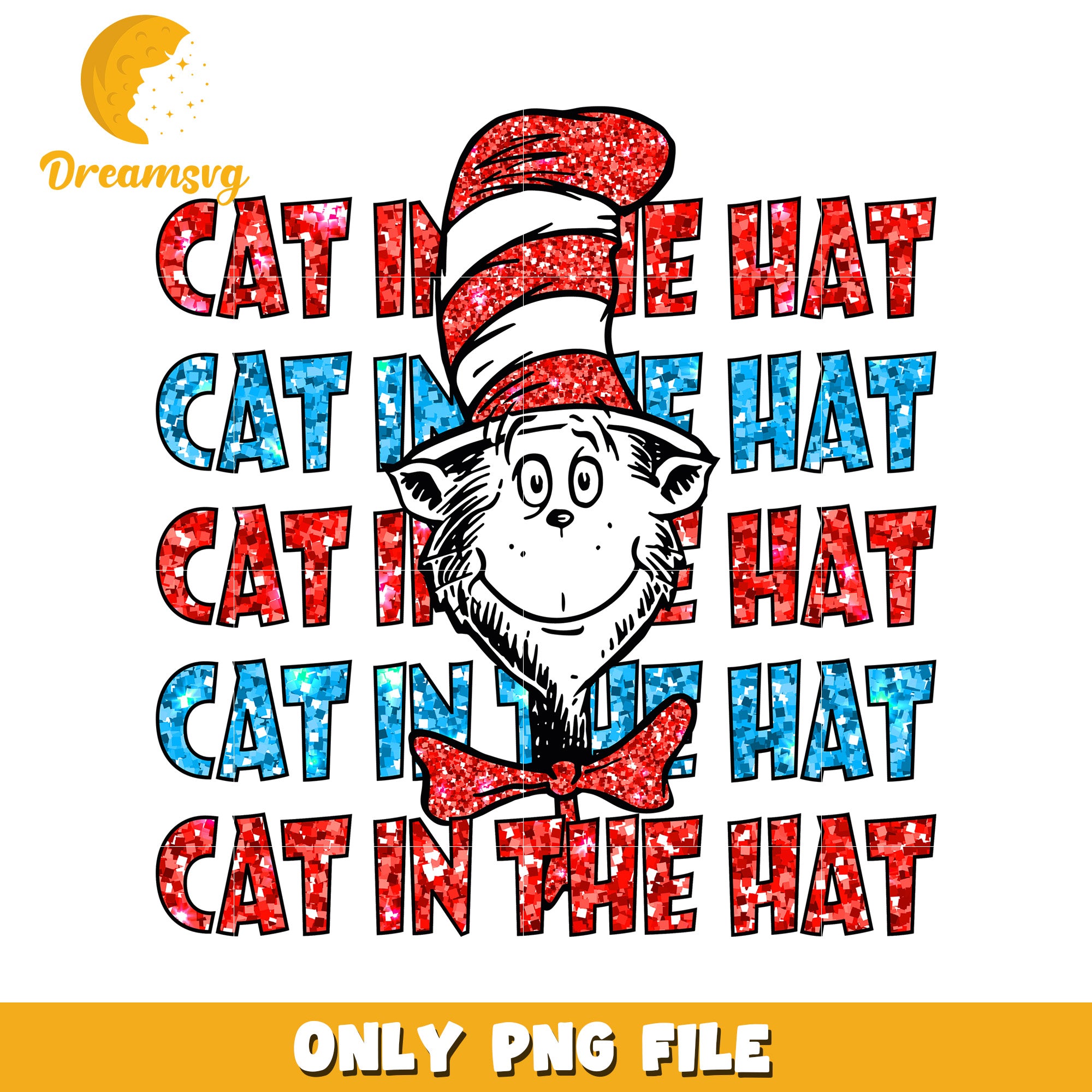 Glitter Cat in the Hat PNG