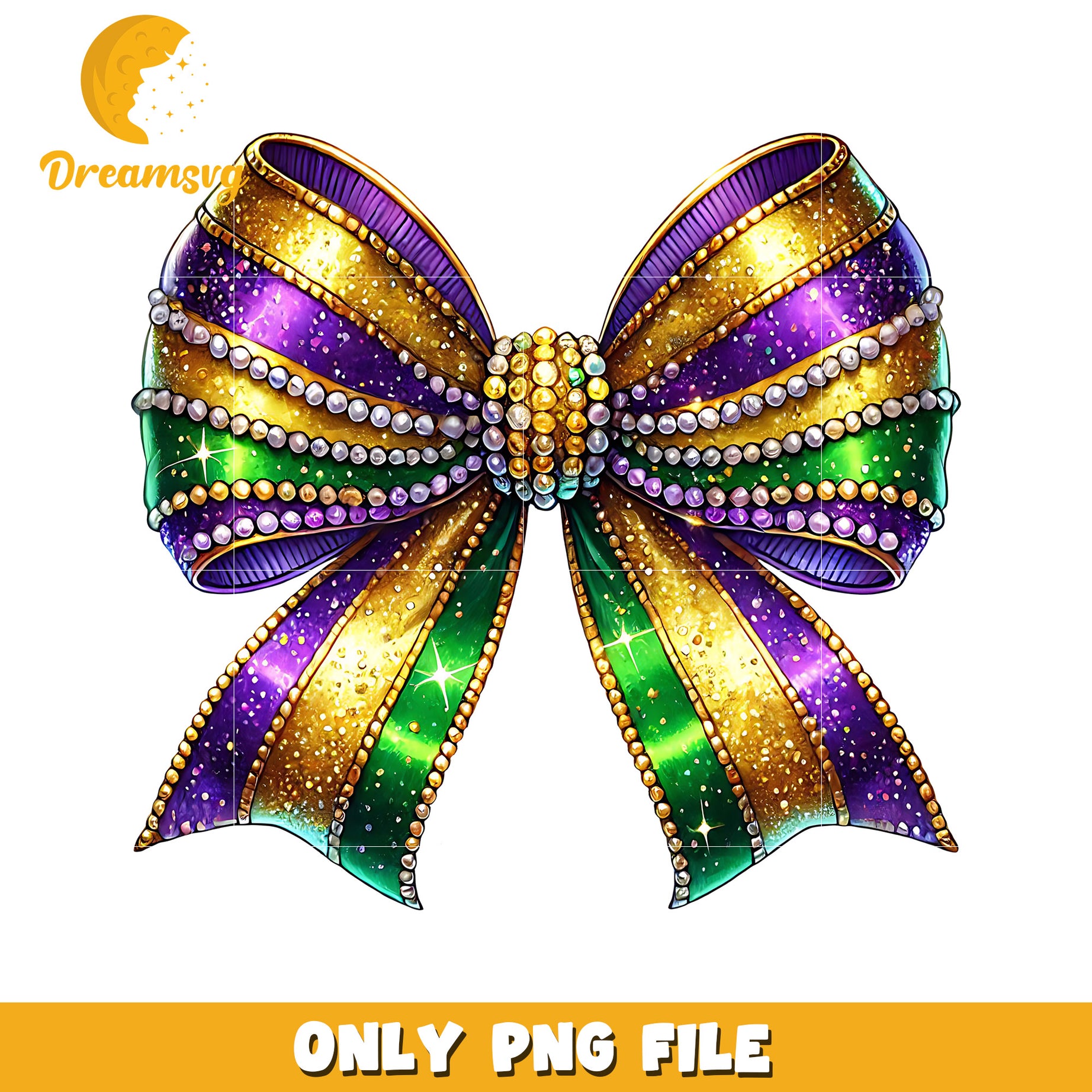 Glitter bow mardi gras design png, mardi gras decorations png