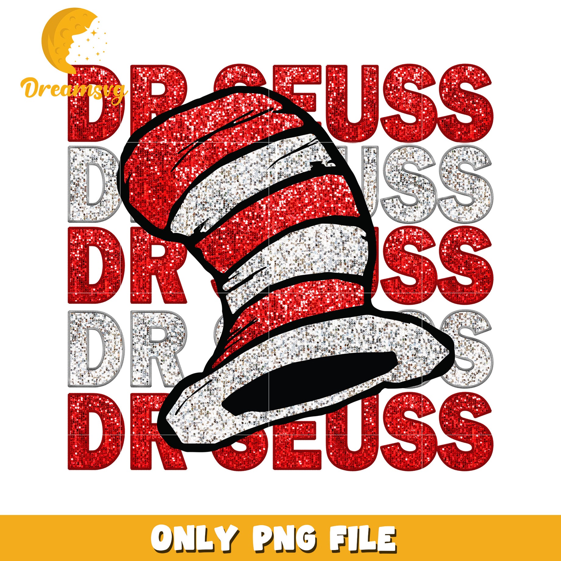 Glitter dr seuss the hat era png, dr seuss png, font png