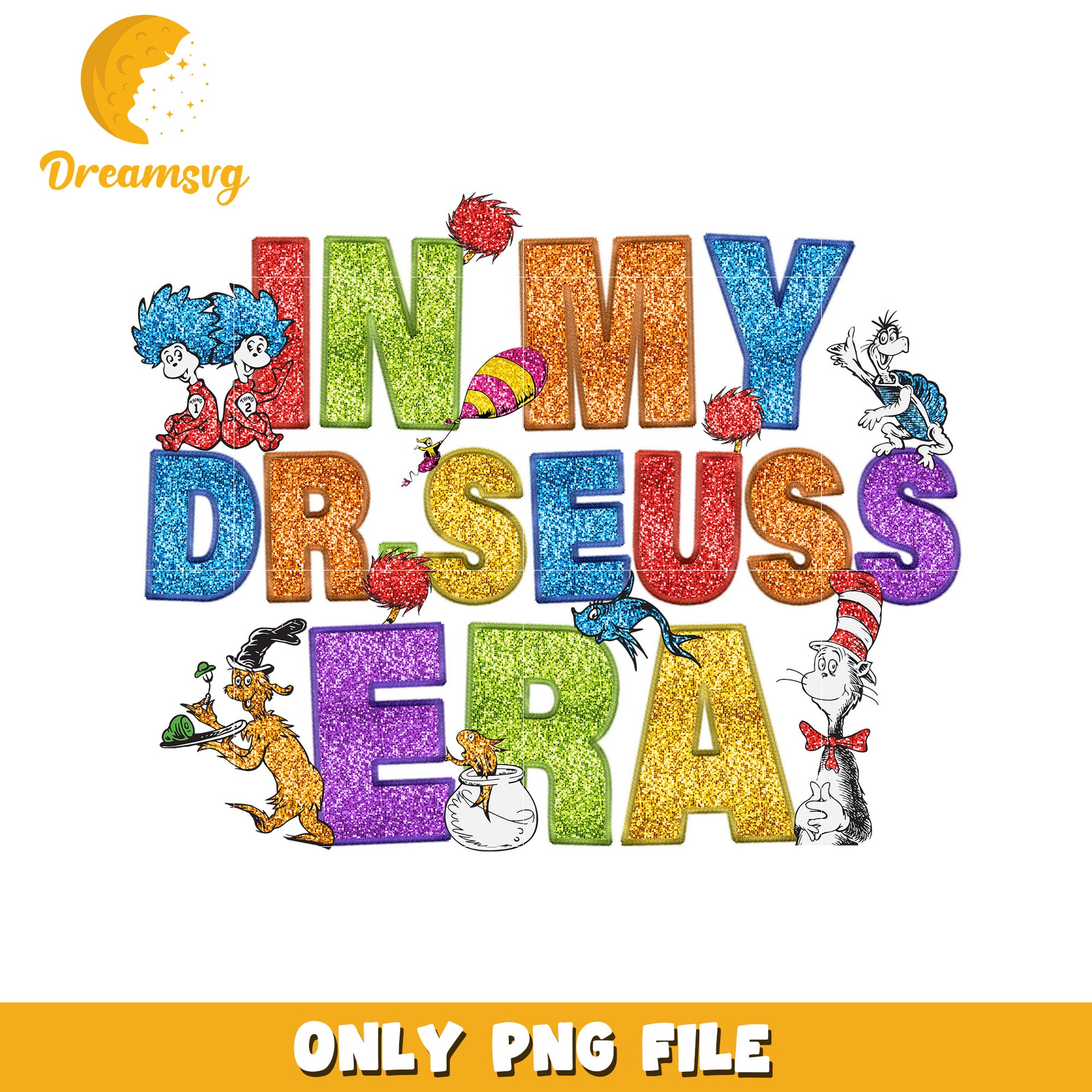Glitter in my dr seuss era png, dr seuss png, font png