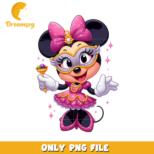 Glitter minnie mardi gras outfit png, minnie mouse outfits png