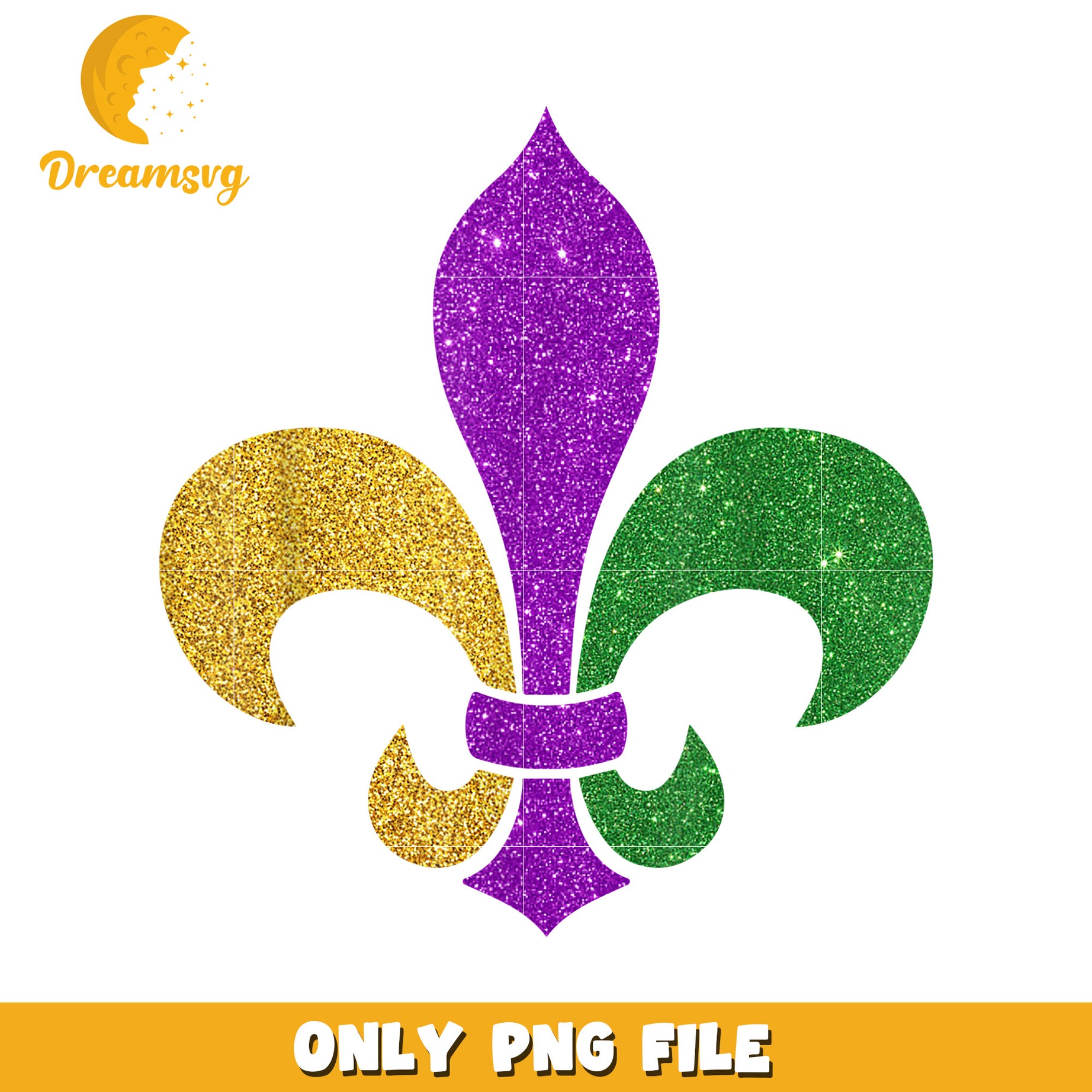 Glitter new orleans logo design png, mardi gras festival png