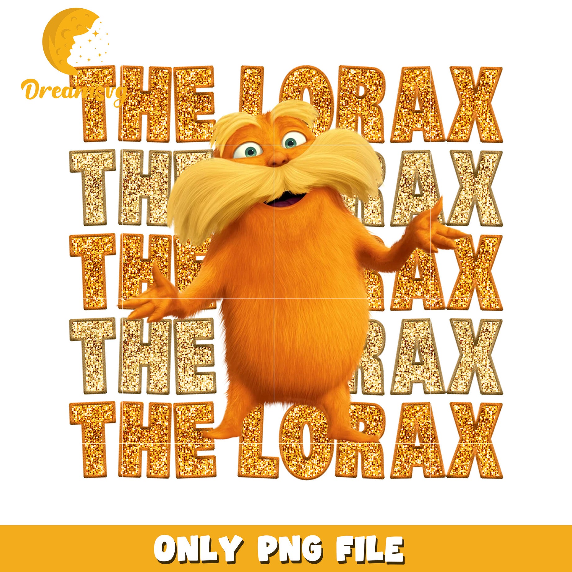 Glitter the lorax png, dr seuss png, cartoon characters png