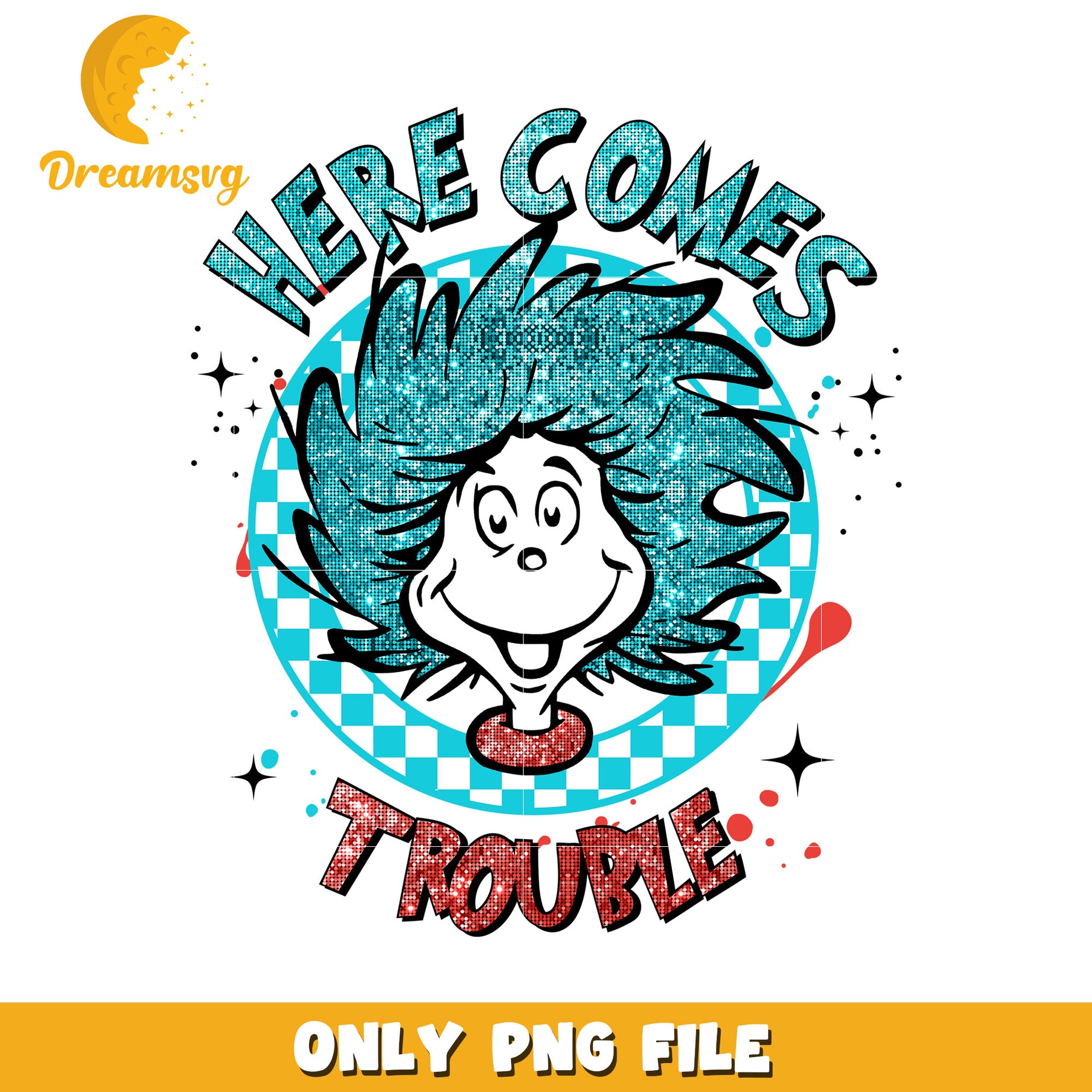 Glittery Cat in the Hat PNG