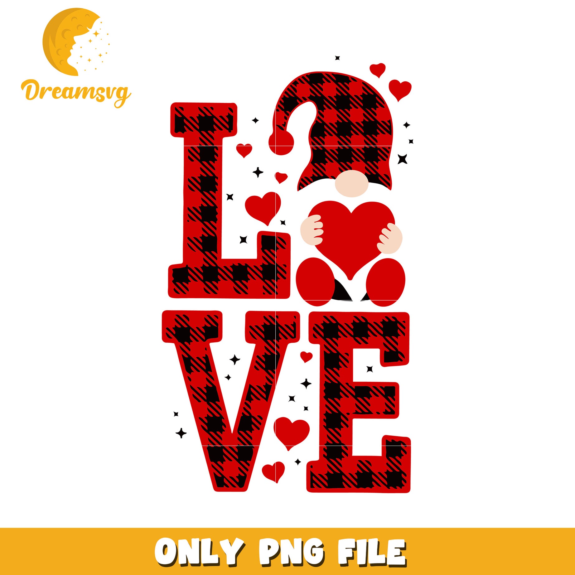 Gnome Love PNG Valentines Design