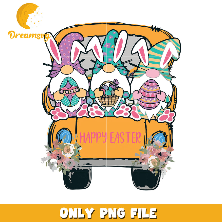 Gnome and car happy easter png, happy easter png, gnome png