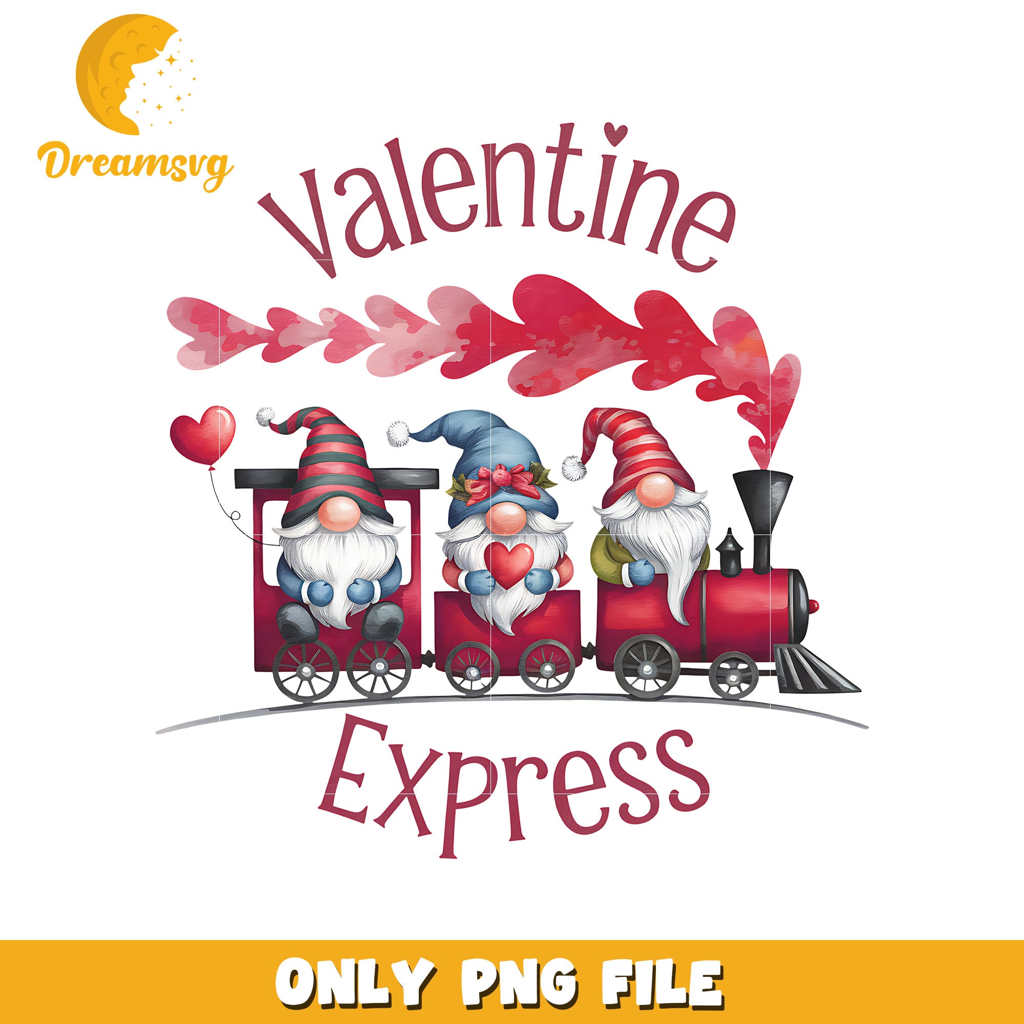 Gnome train valentine express png, Gnome png, valentine png